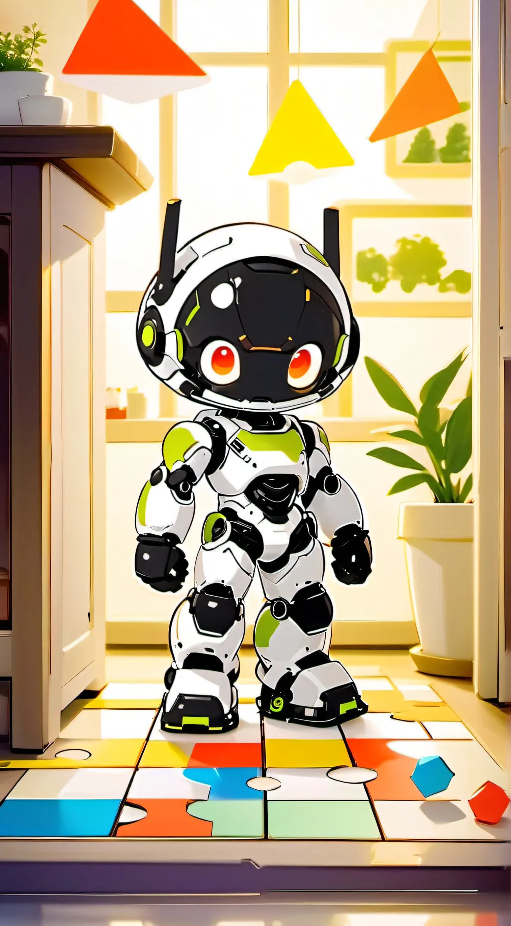 ai character: calming robot  background