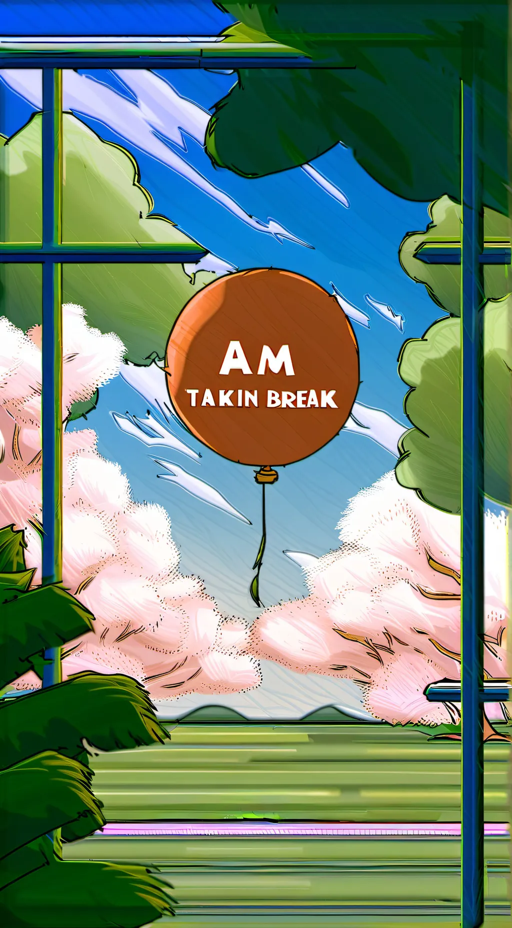 ai character: i need a break background