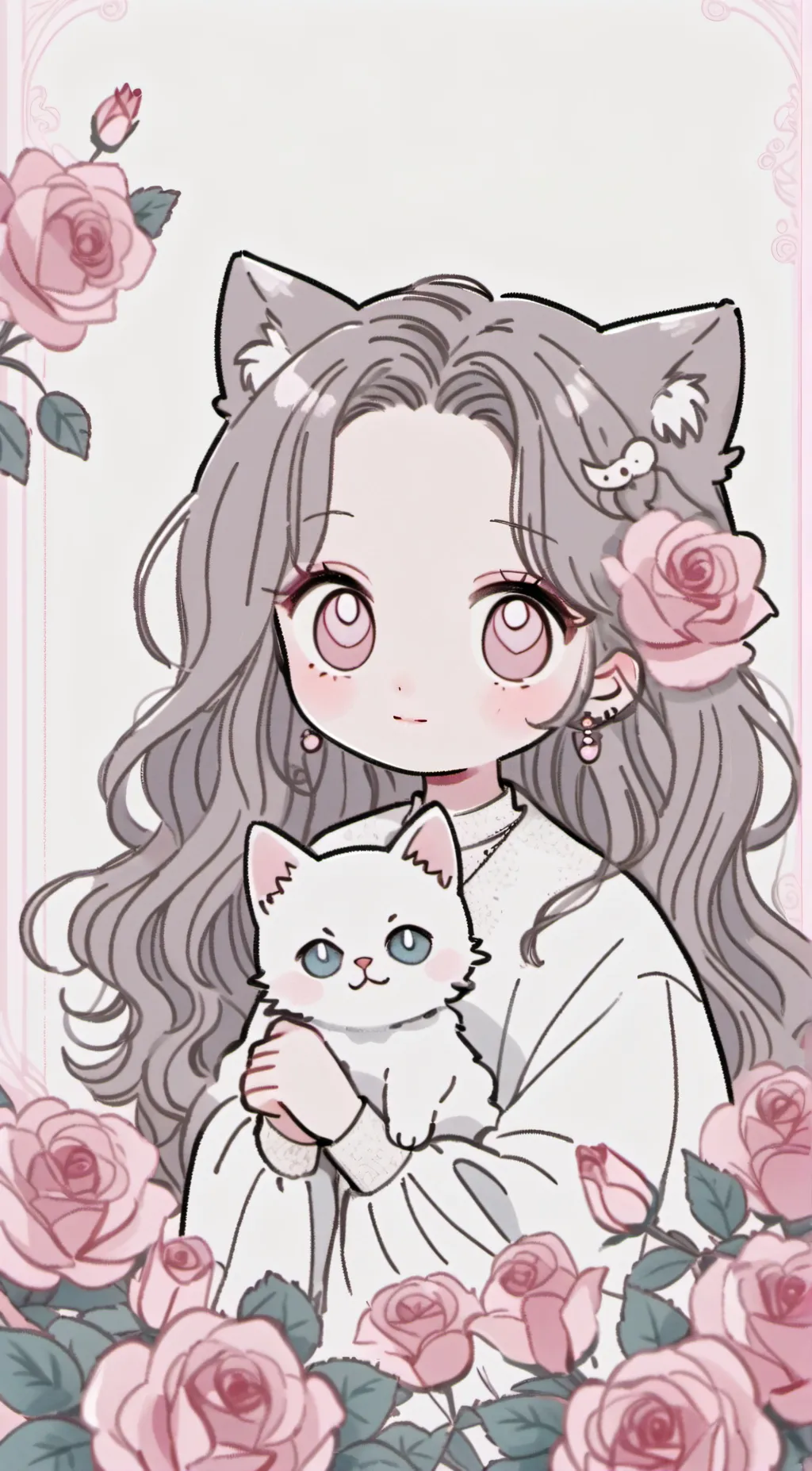 ai character: Pastel pink background