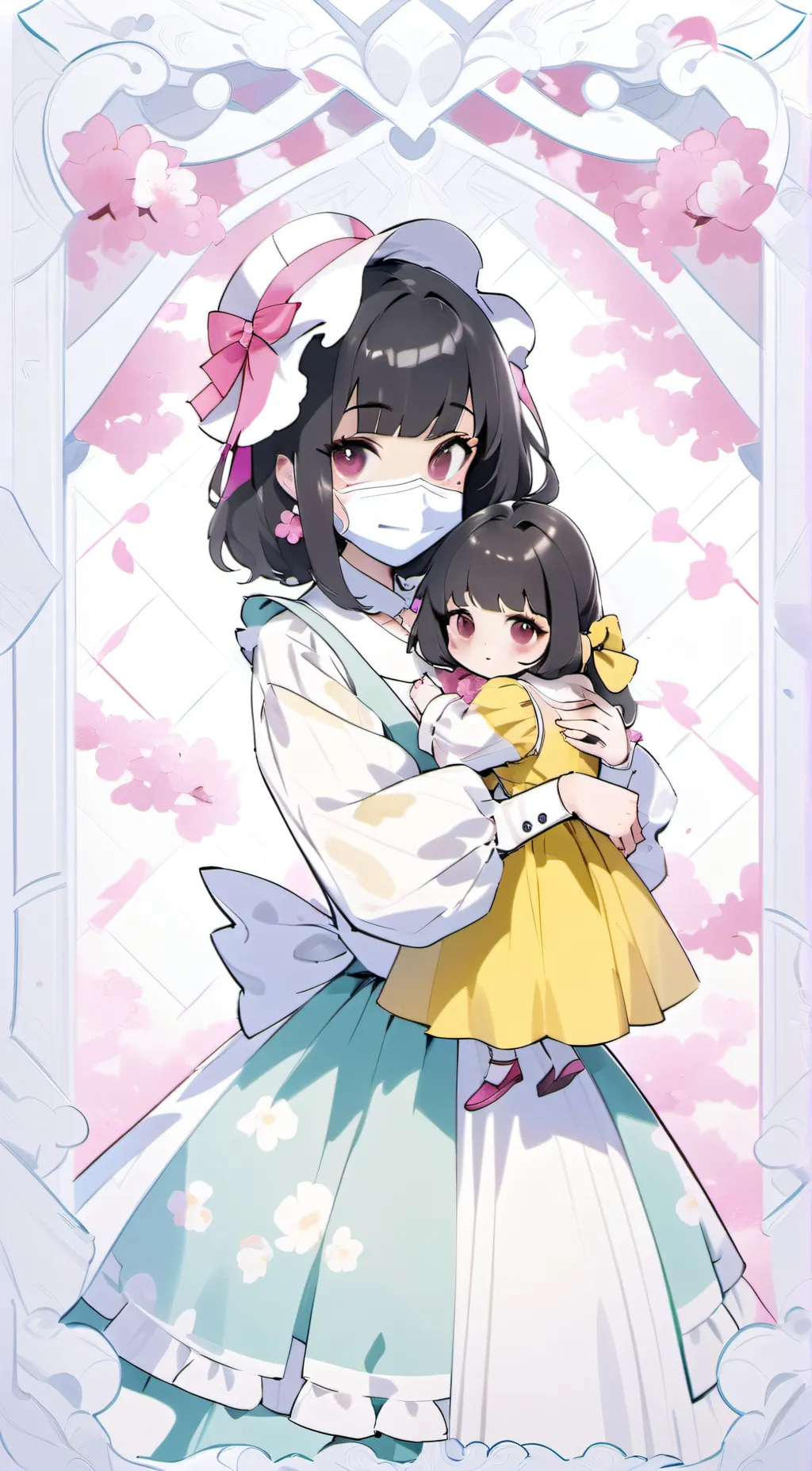 ai character: the lady and mono background