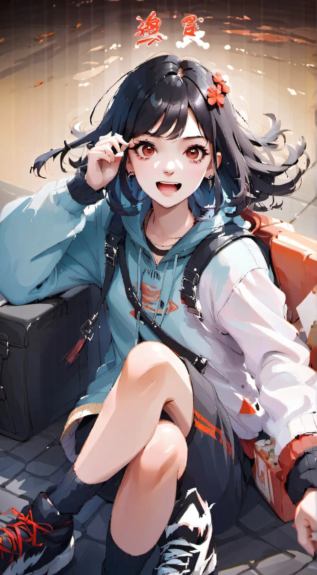 ai character: you're crazy girl background