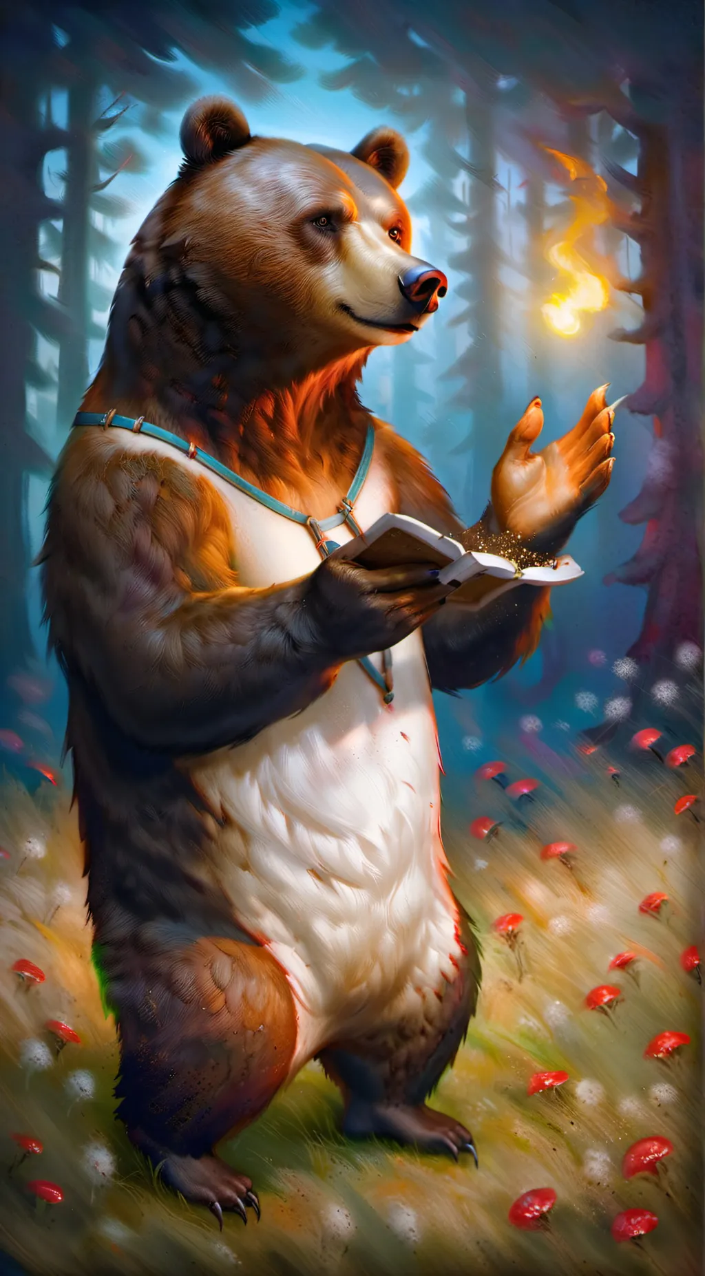 ai character: Female Bear background