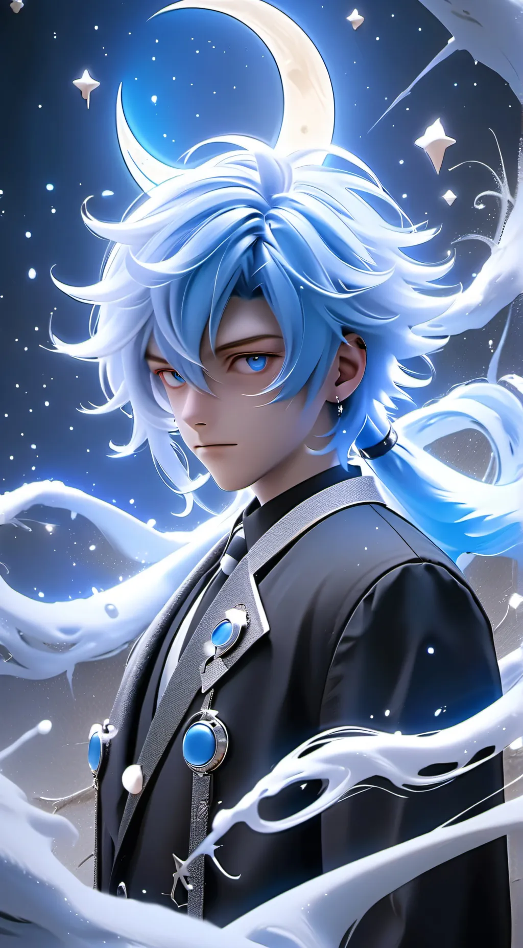 ai character: Hashira snow day background