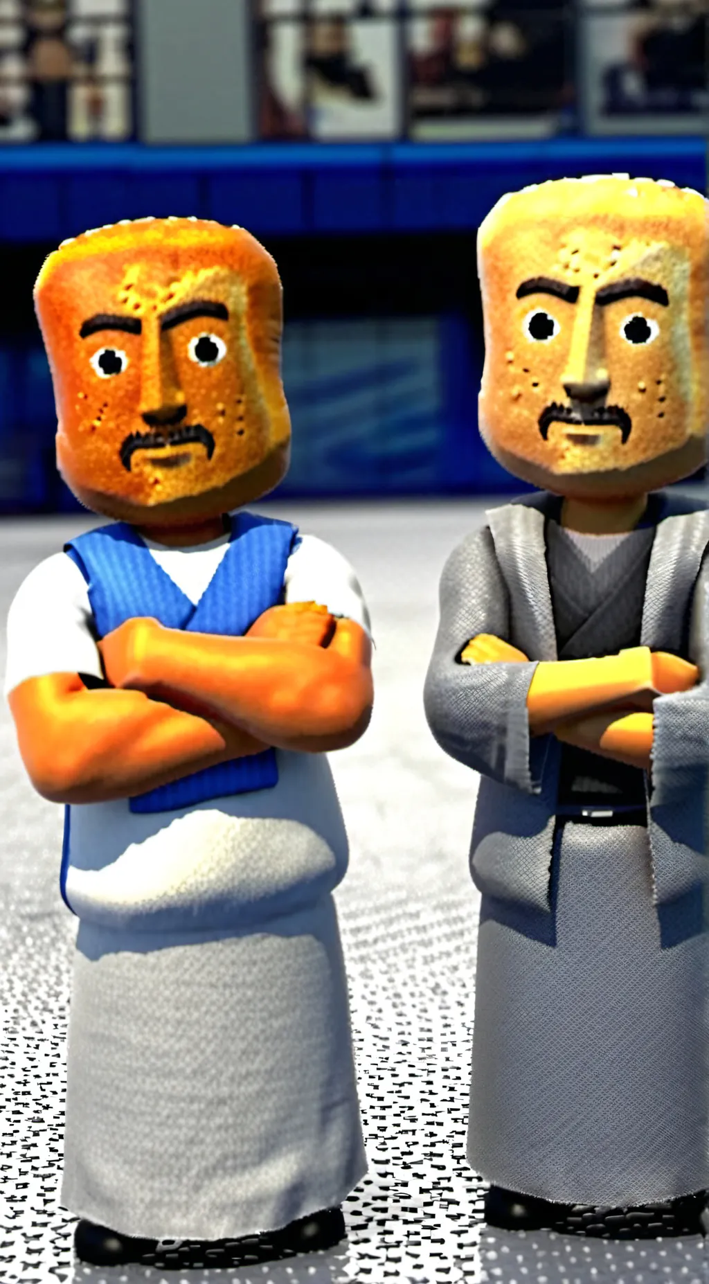 ai character: bread human racing background