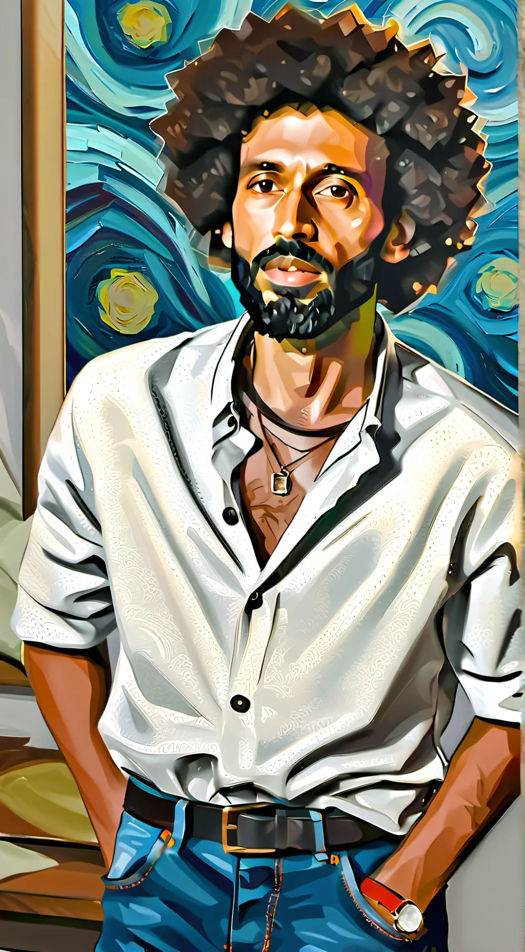 ai character: Bob Ross background