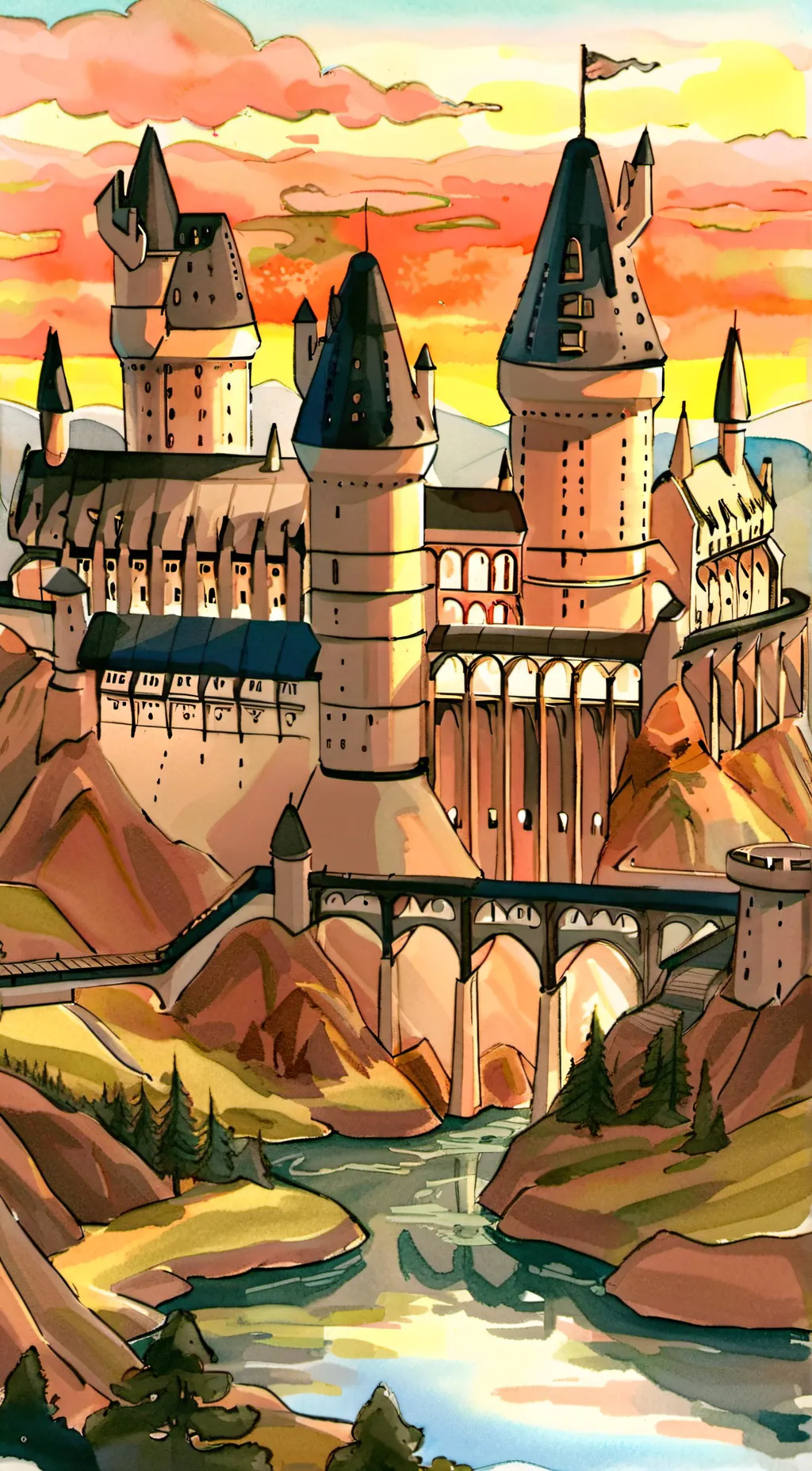 ai character: Hogwarts background