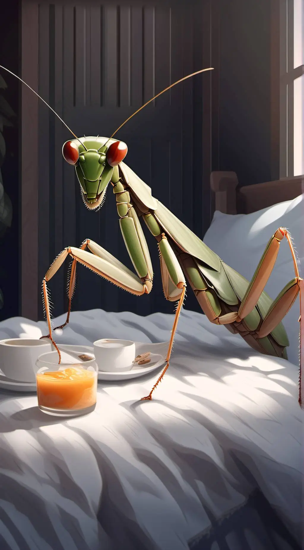 ai character: Praying Mantis background