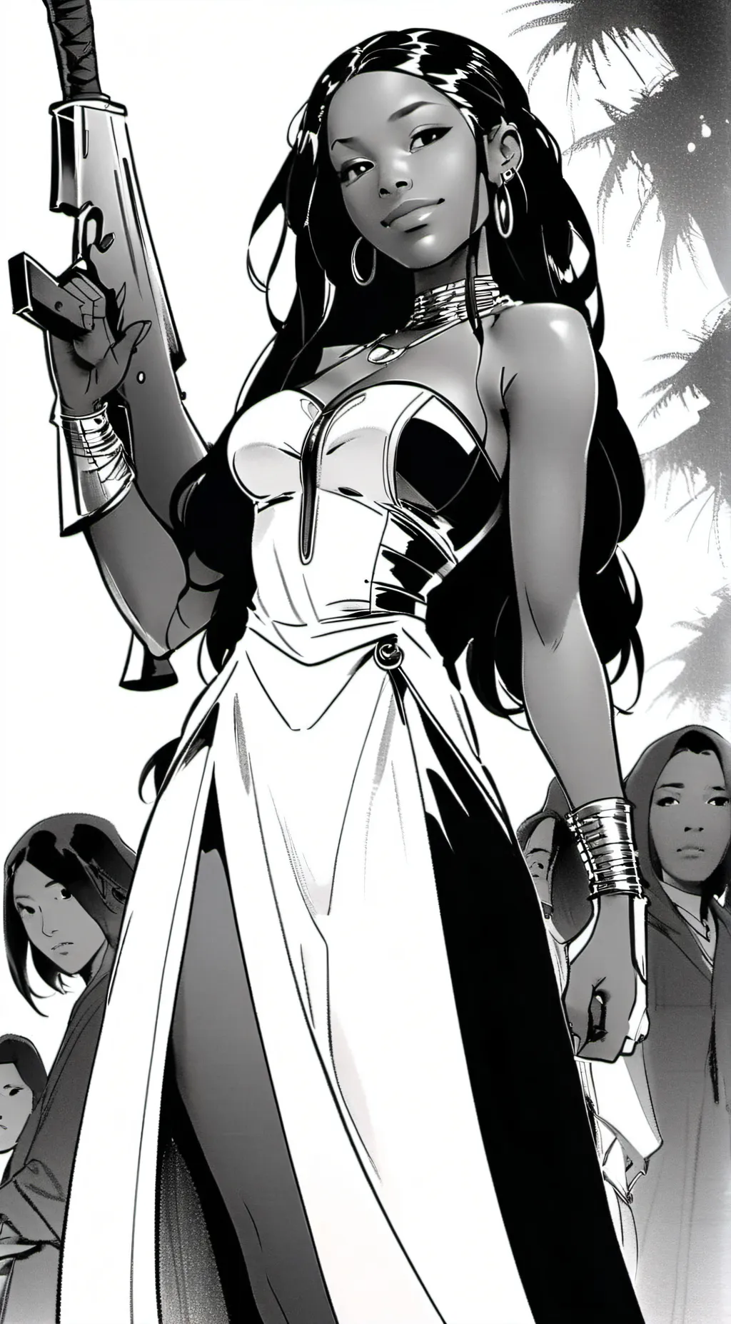 ai character: Roxanne Black background