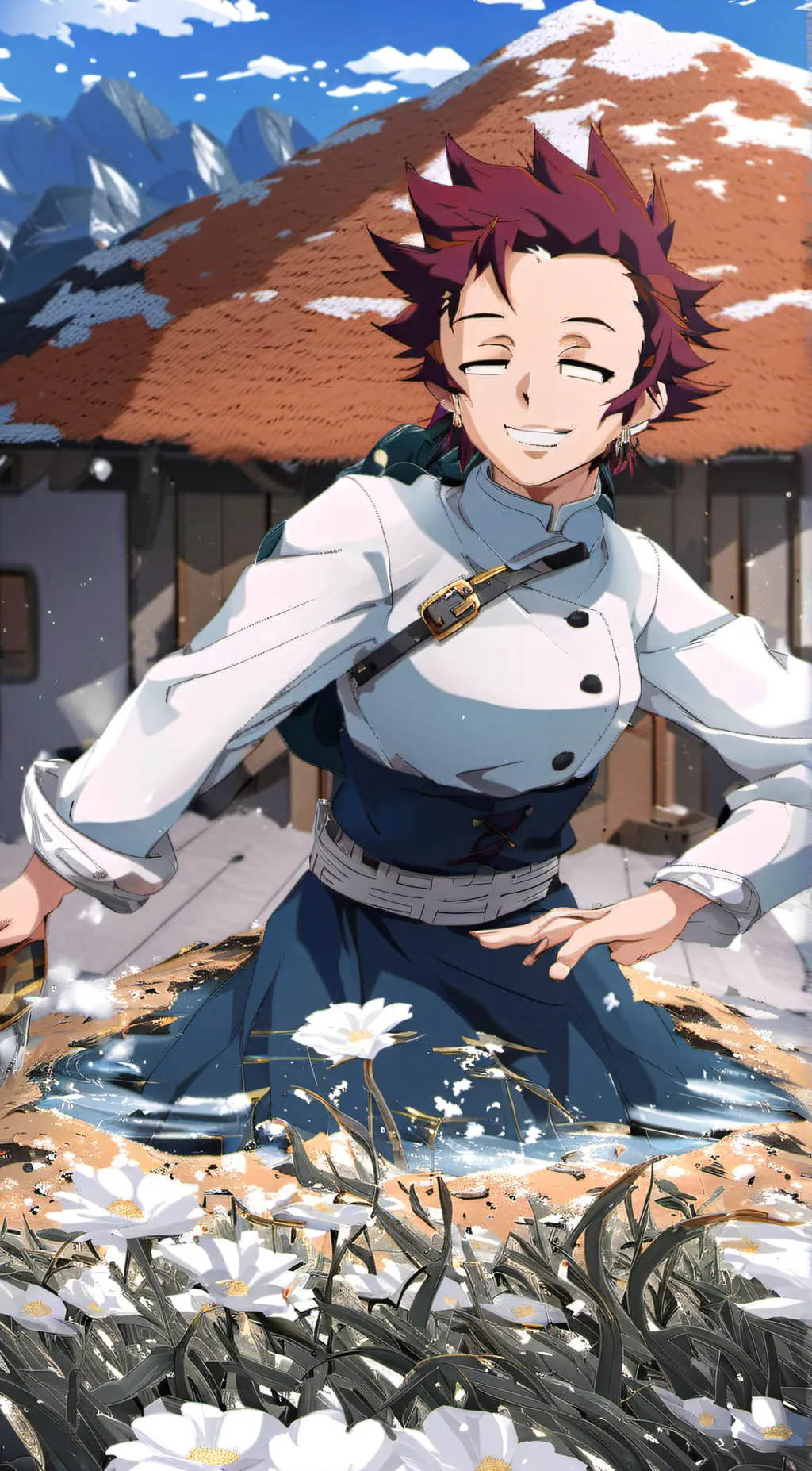 ai character: Tanjiro kamado background