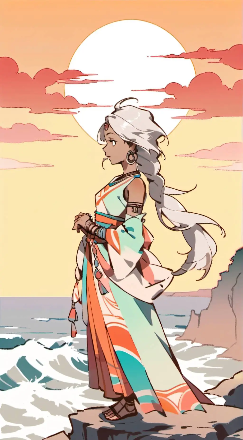 ai character: moon background