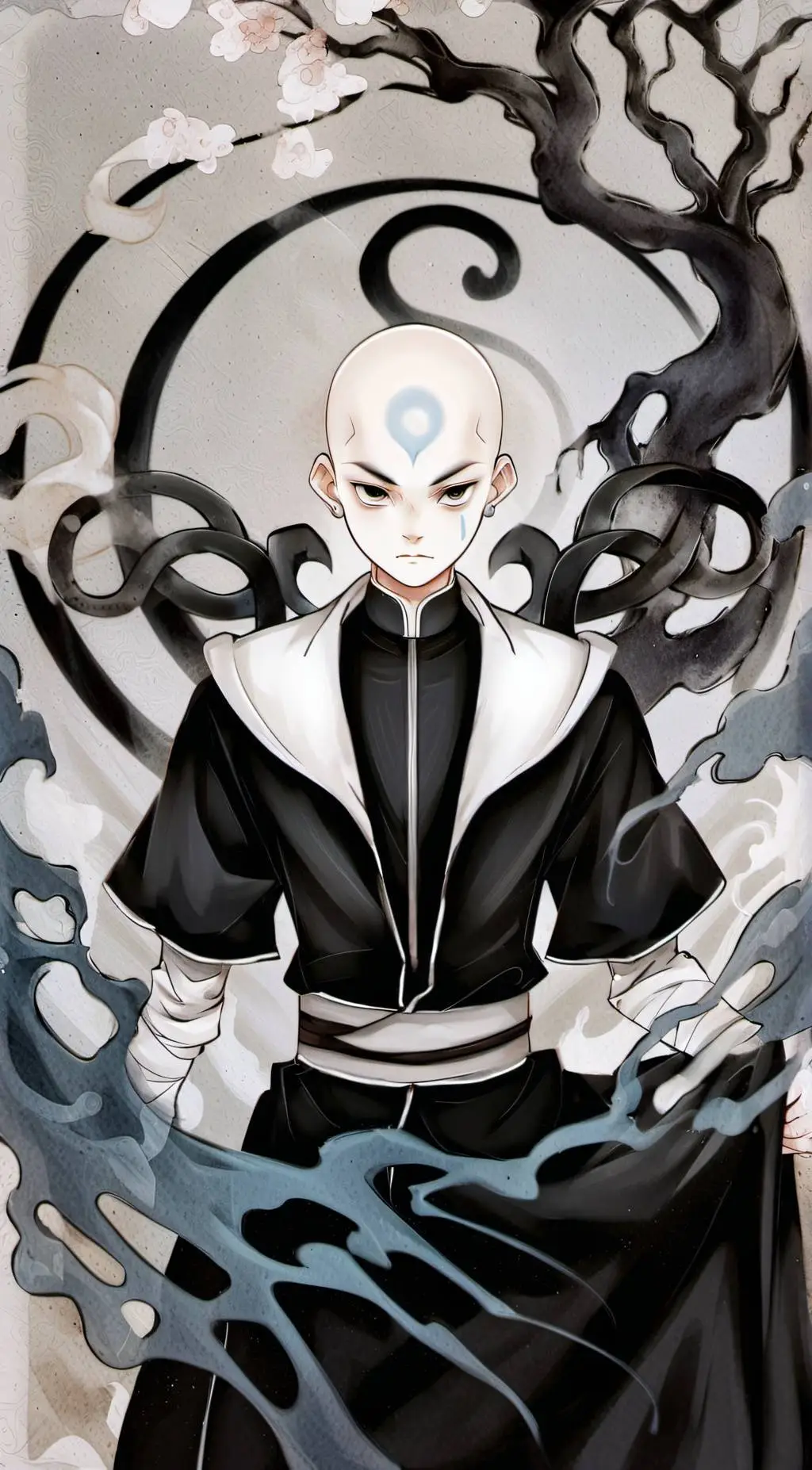 ai character: Evil Avatar Aang  background