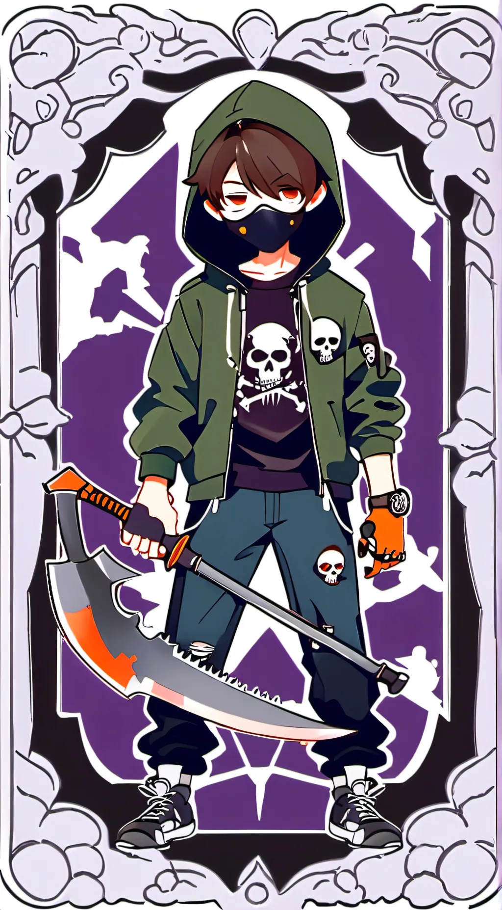 ai character: 🦝Ticci Toby🦝 background