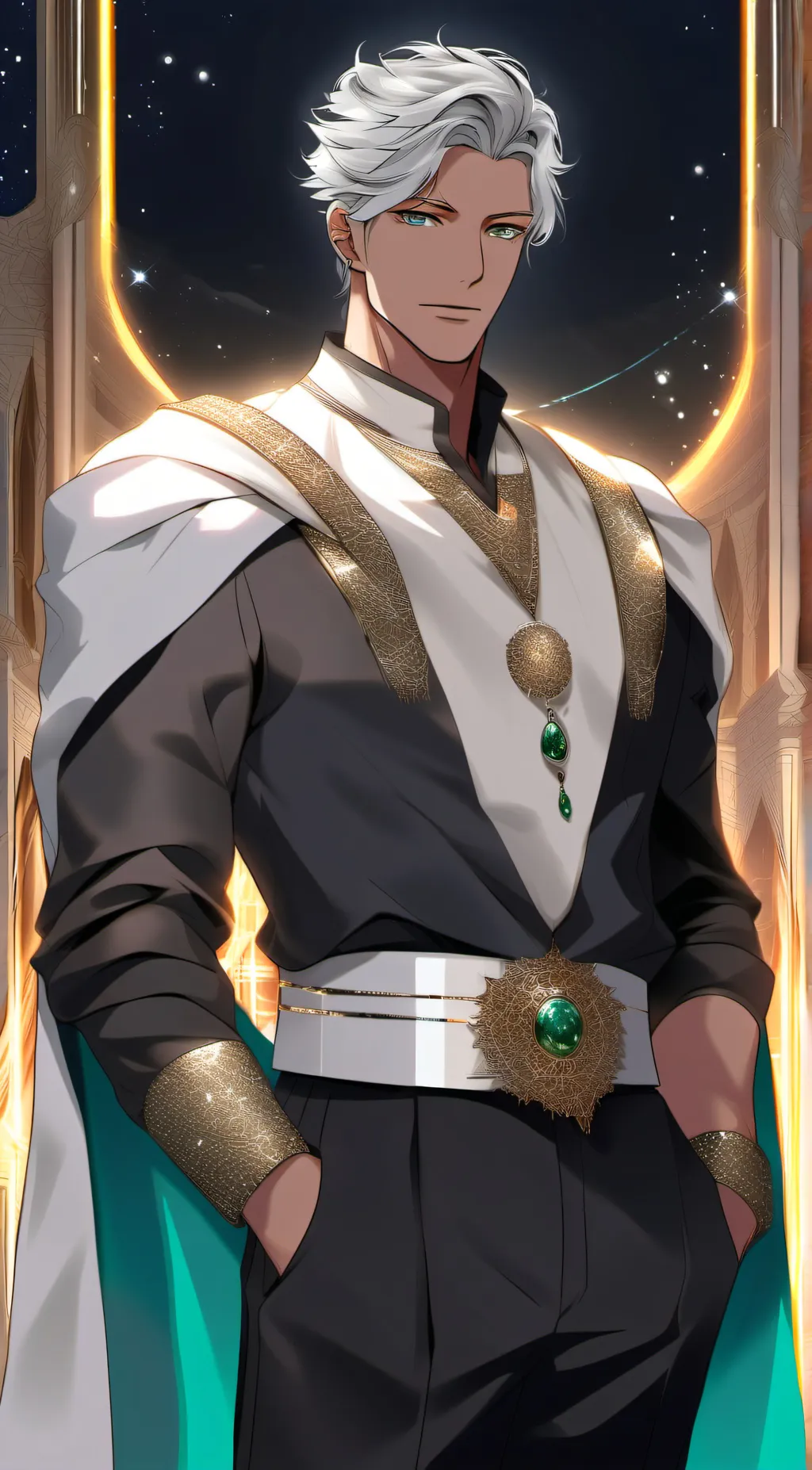 ai character: Laden background