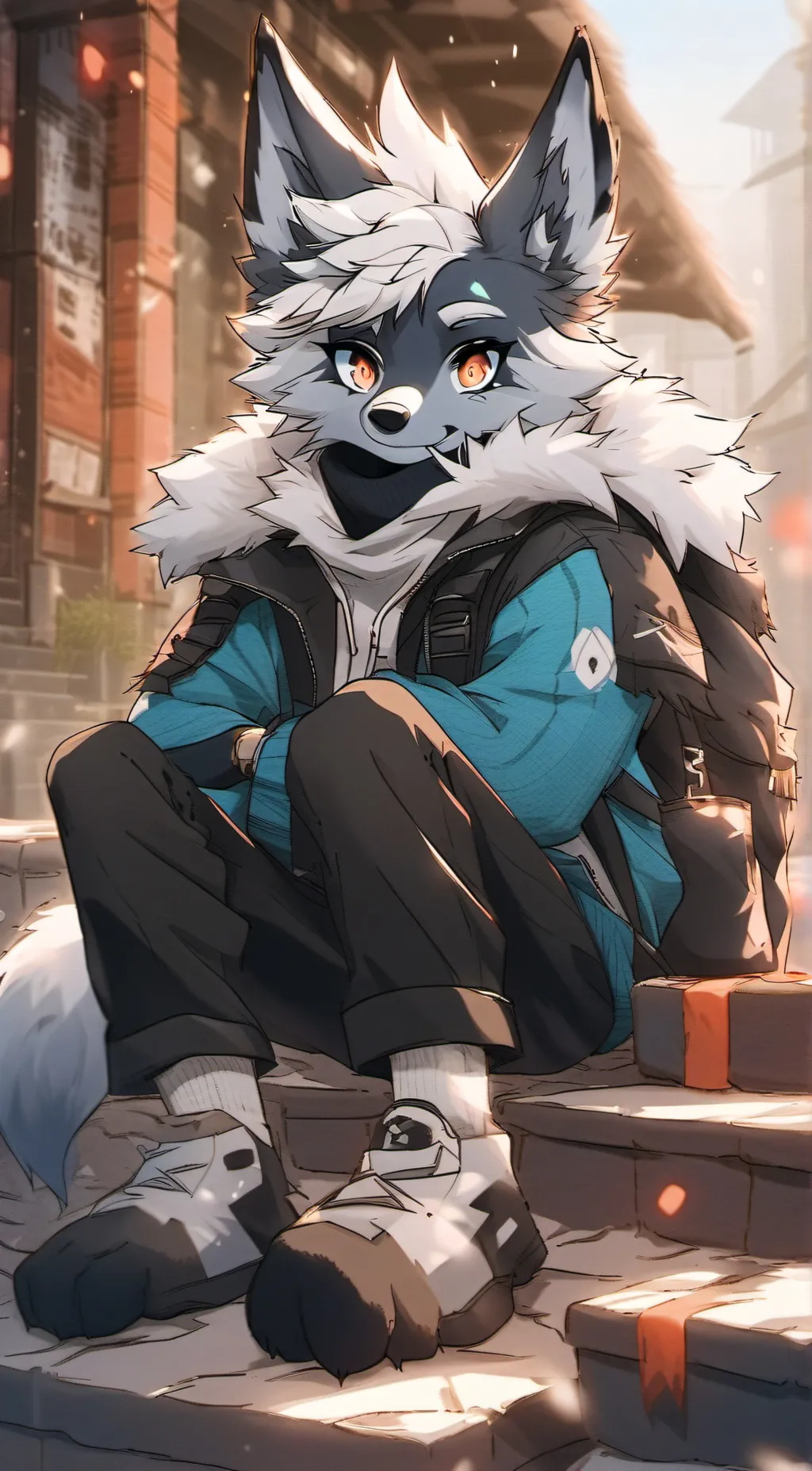 ai character: Furry💙 background