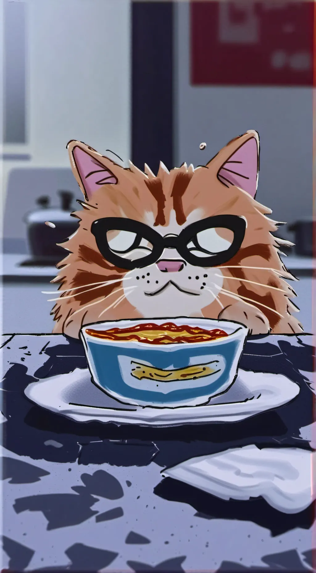 ai character: Garfield! background