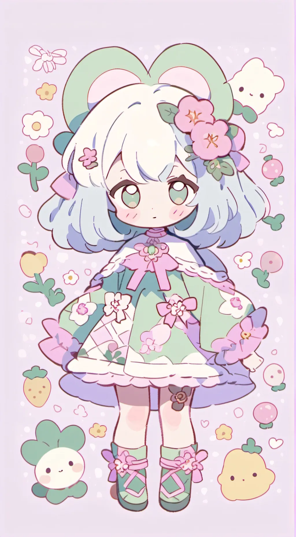 ai character: Blushy  background