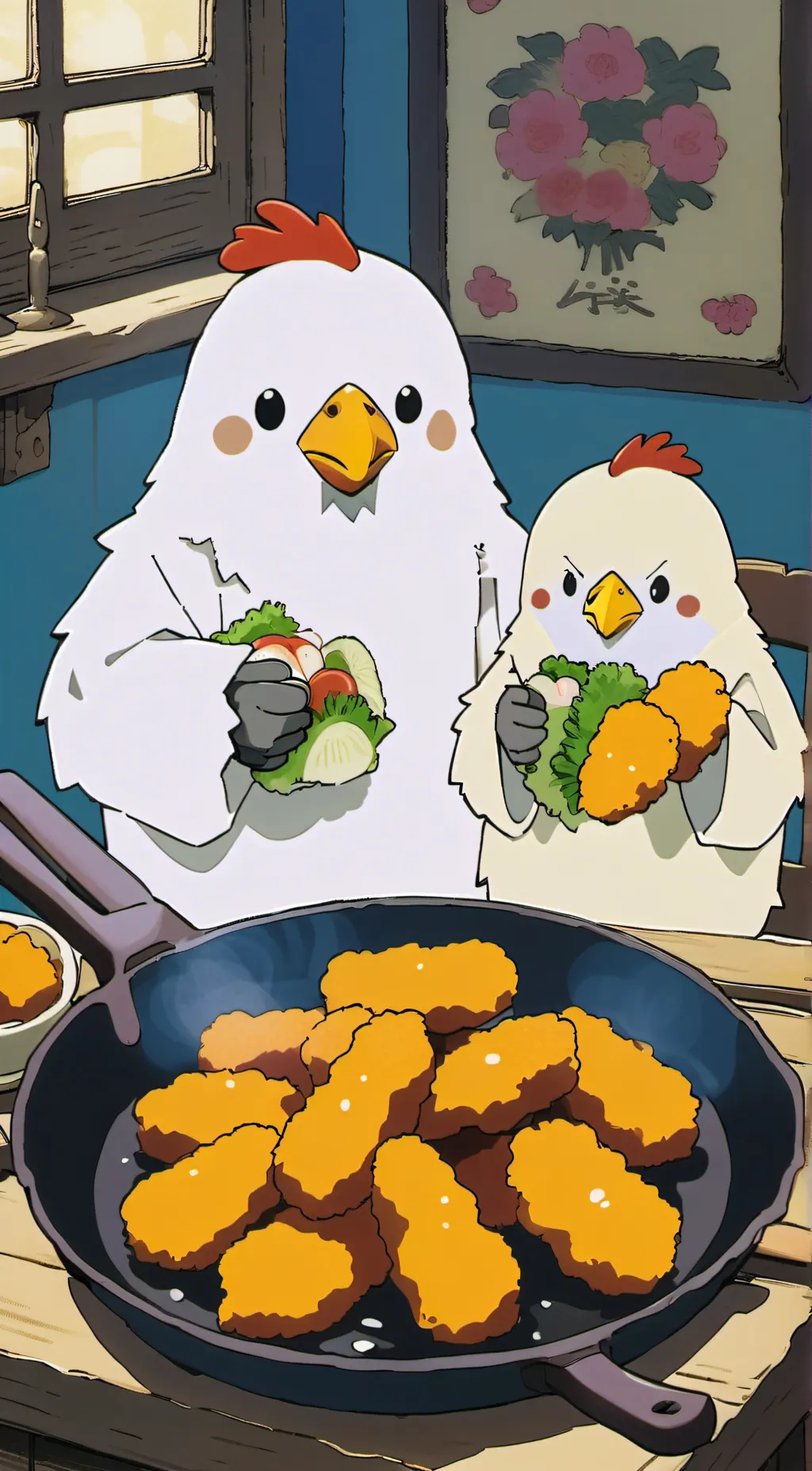 ai character: chicken nugget background