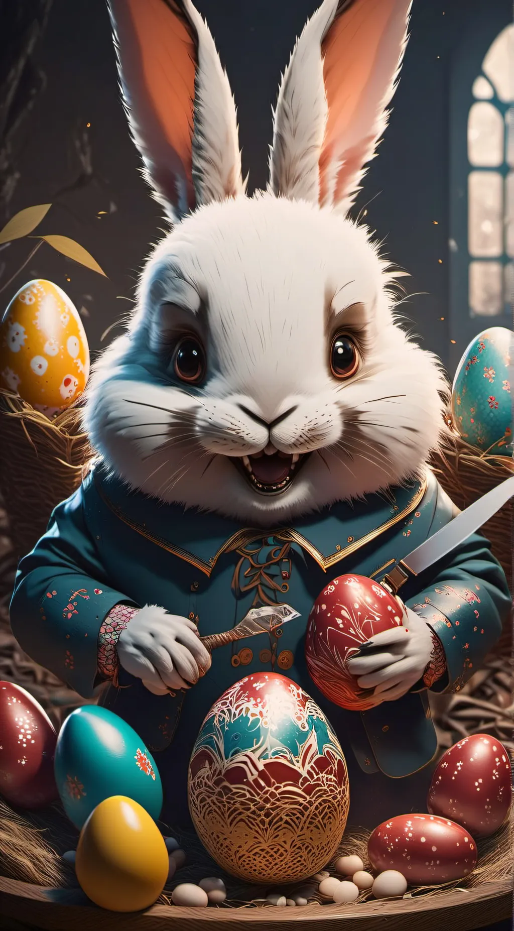 ai character: Easter bunny background