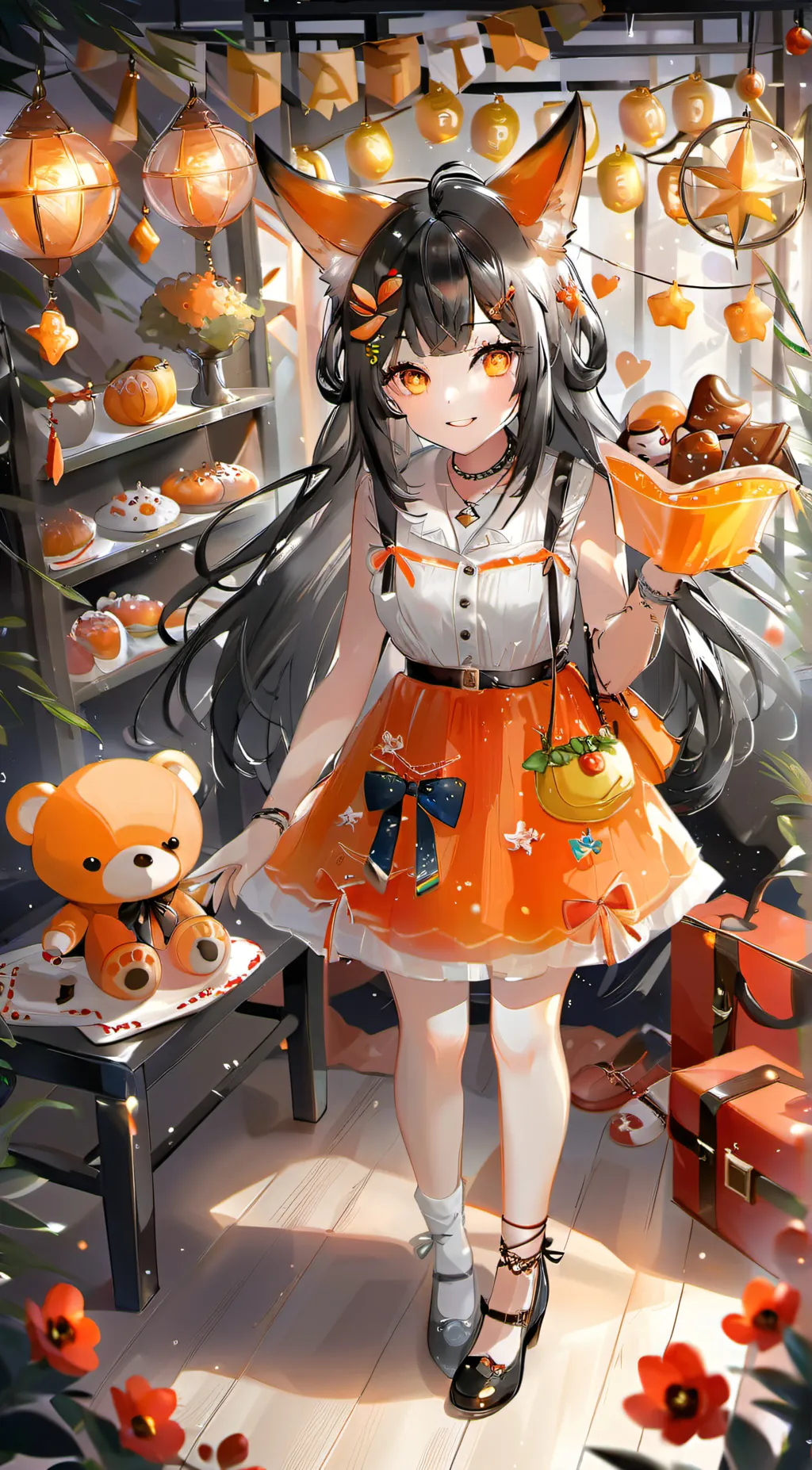 ai character: bathe catnap background