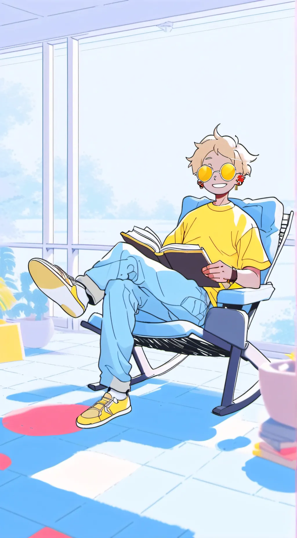 ai character: Sun background