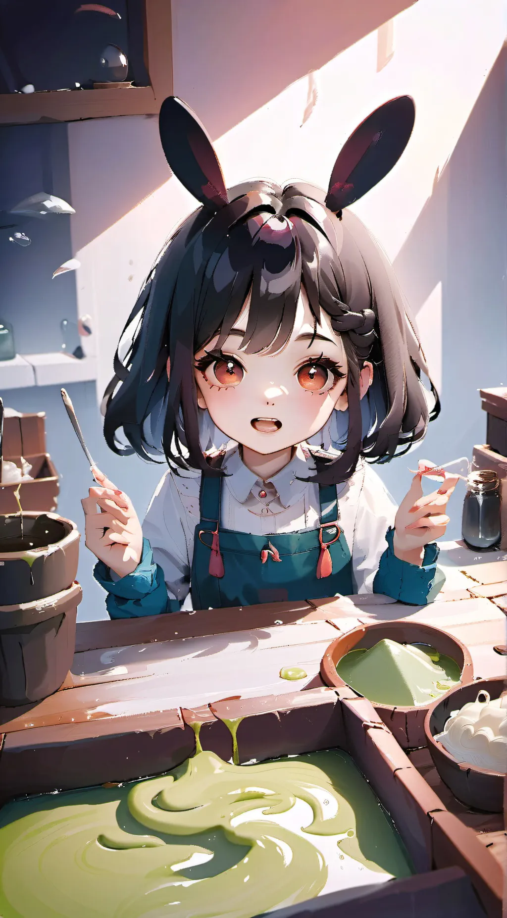 ai character: slime girl background