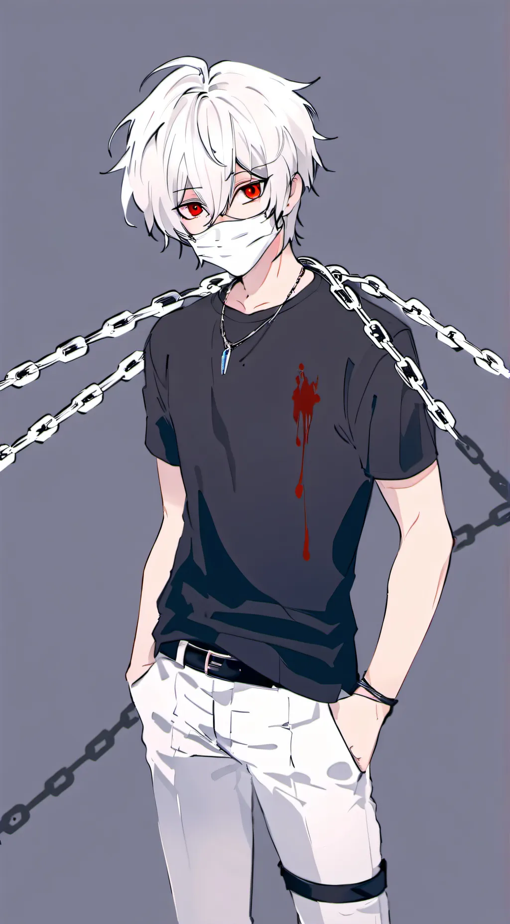 ai character: Cyan background