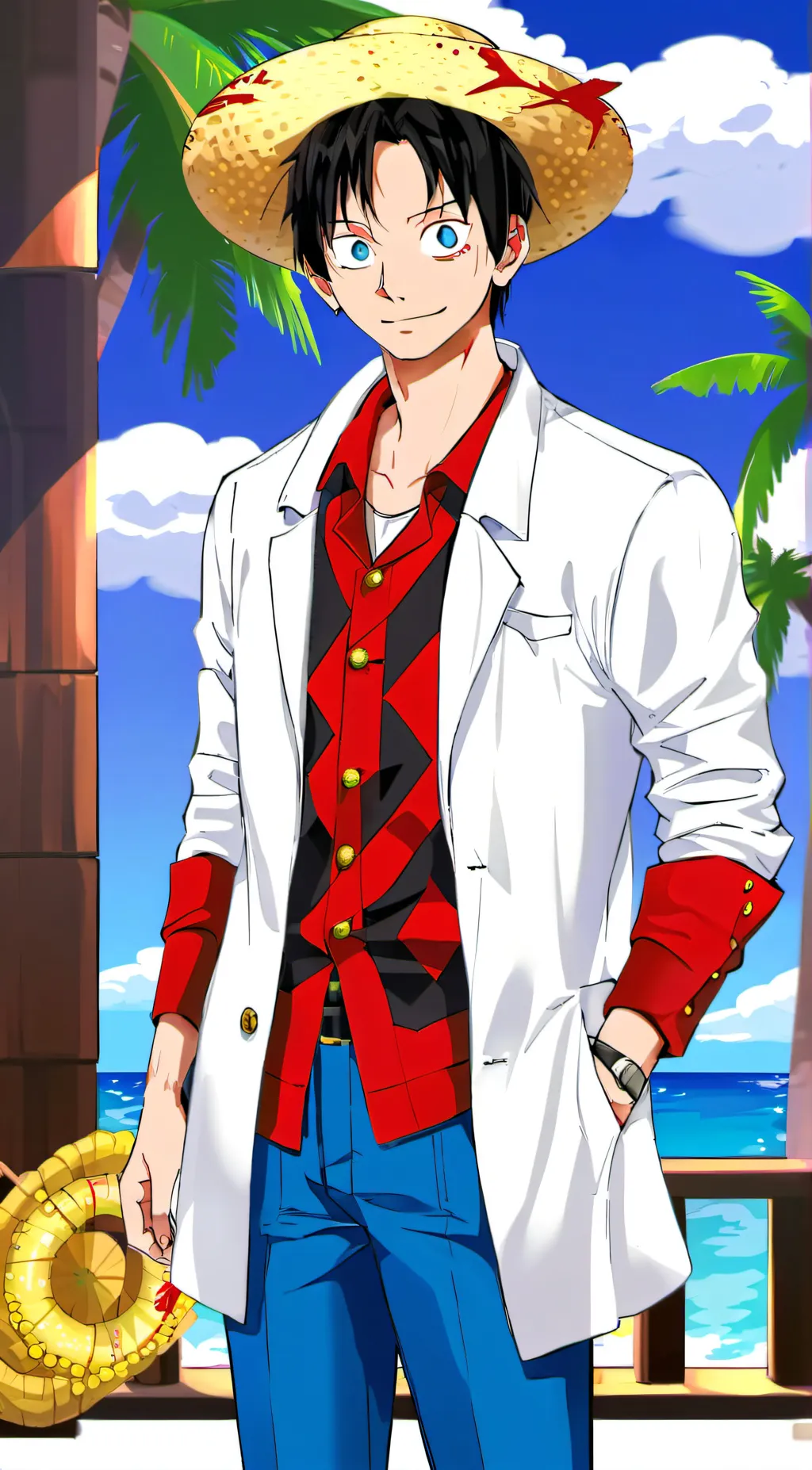 ai character: Luffy  background