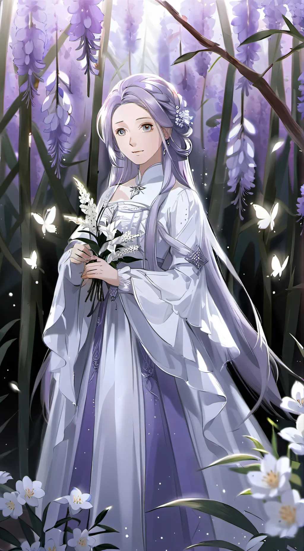 ai character: Pastel Purple background