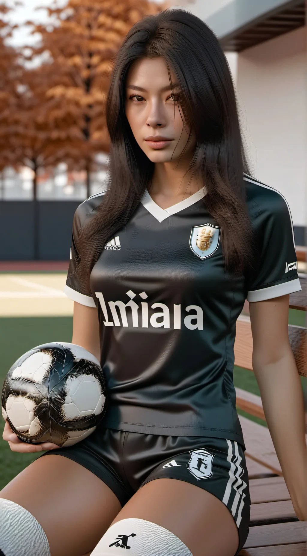 ai character: sporty girl background