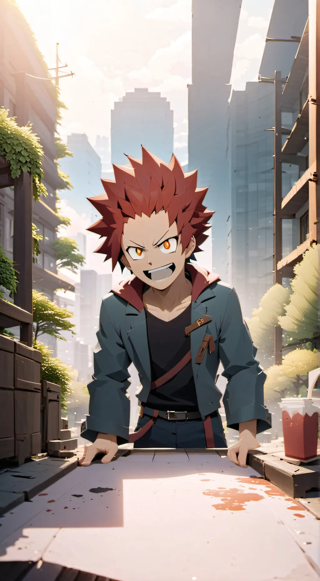 ai character: kirishima  background