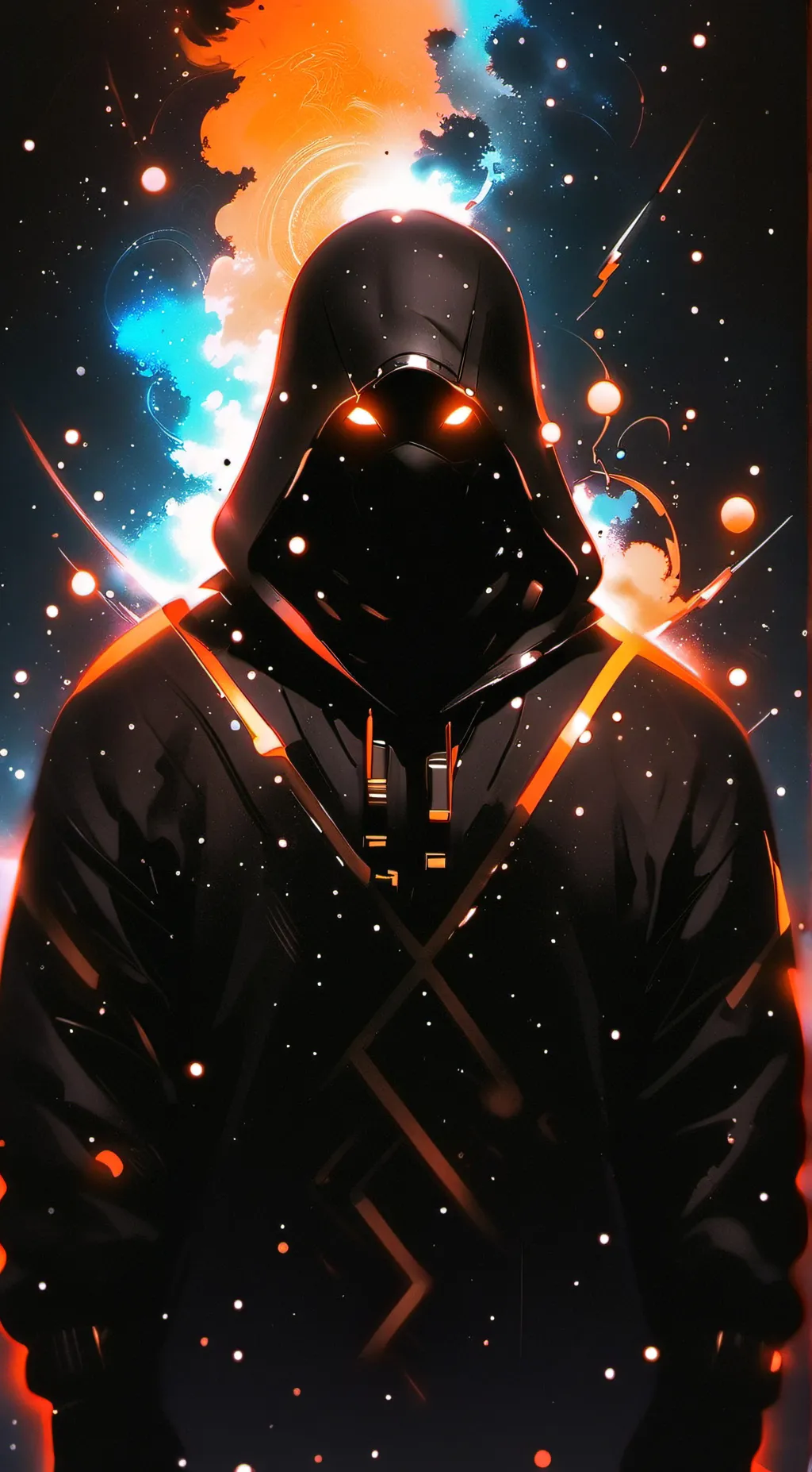 ai character: Fire background