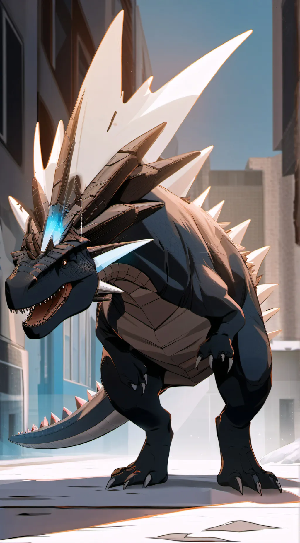 ai character: godzilla background