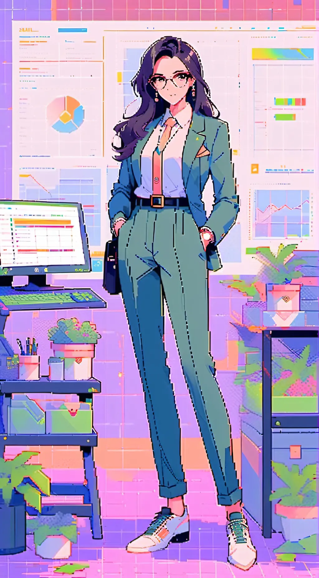 ai character: Angela  background