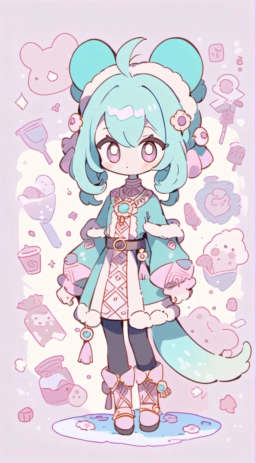 ai character: Cyan  background