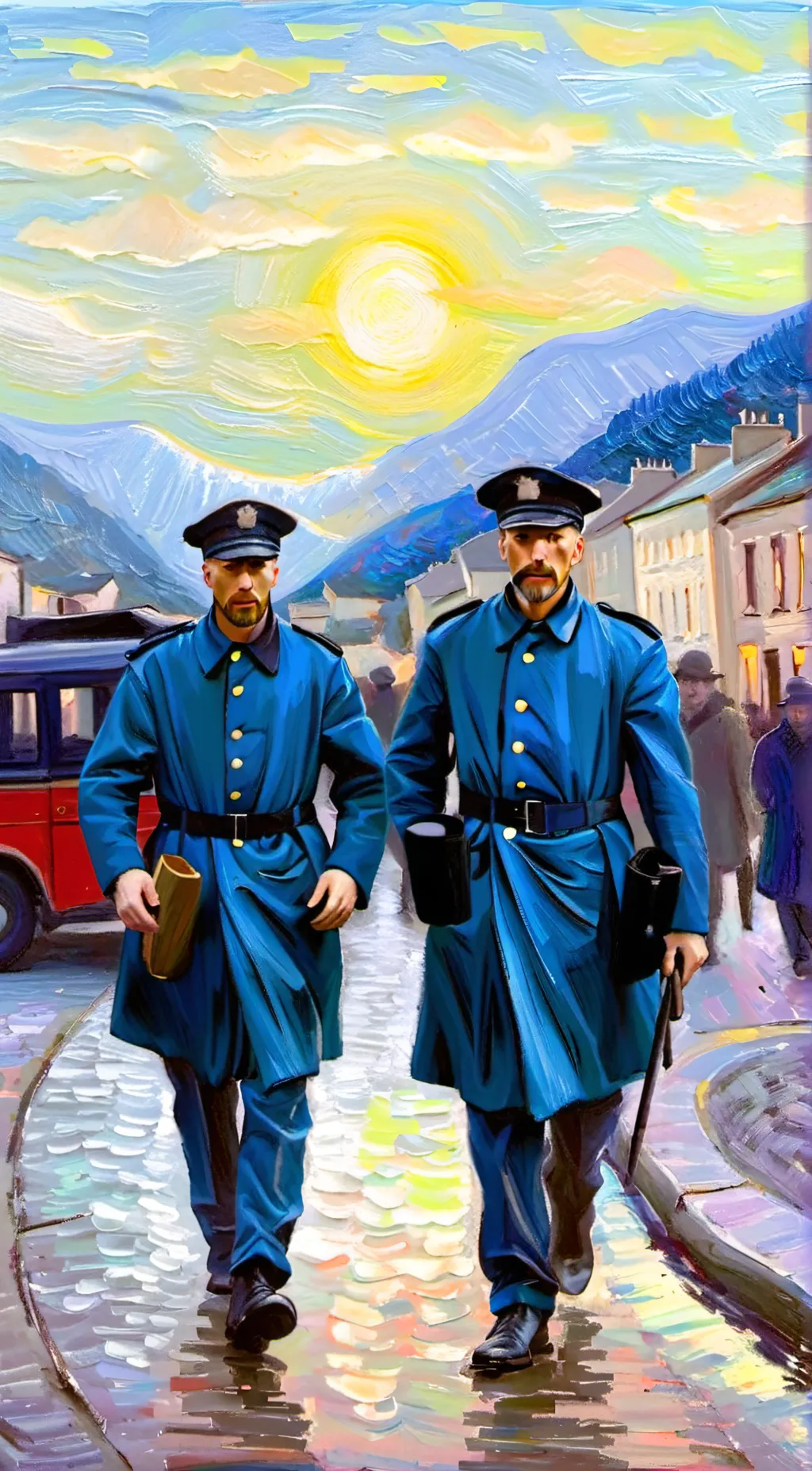 ai character: The policemen  background