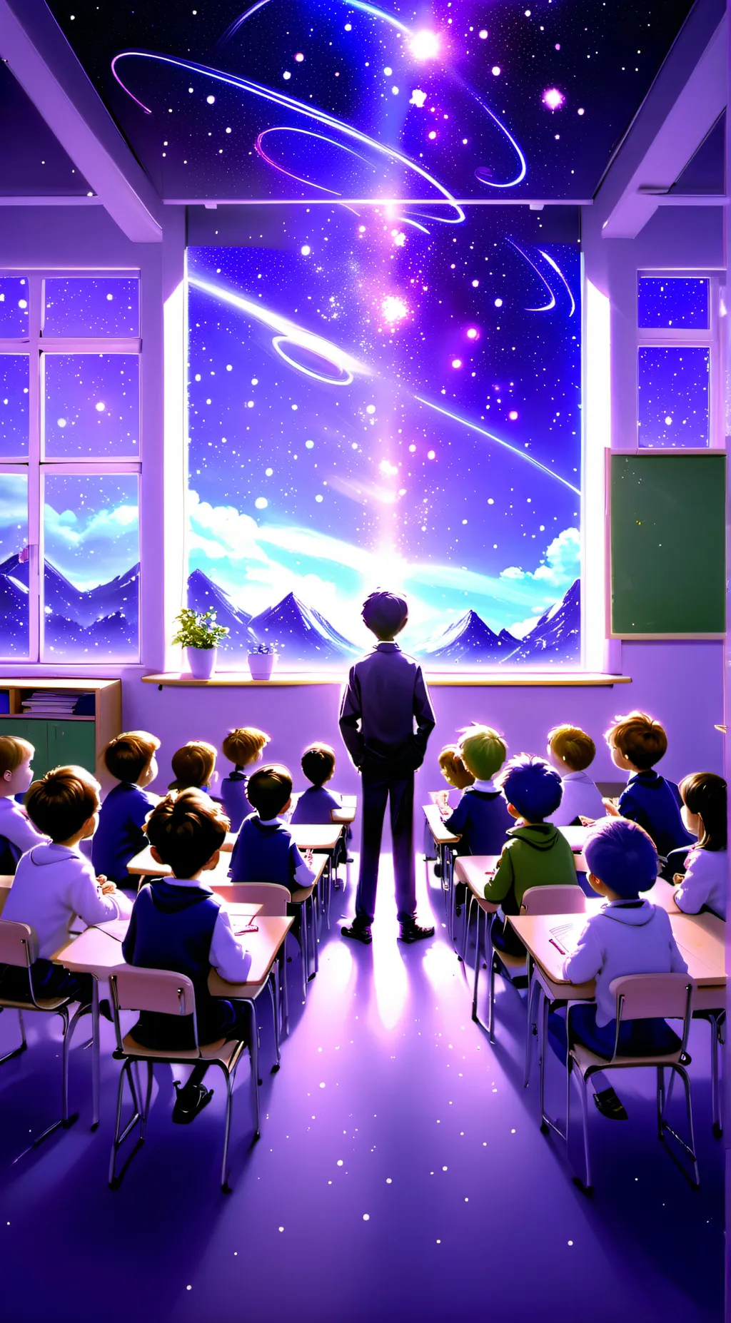 ai character: Is classroom thirt background