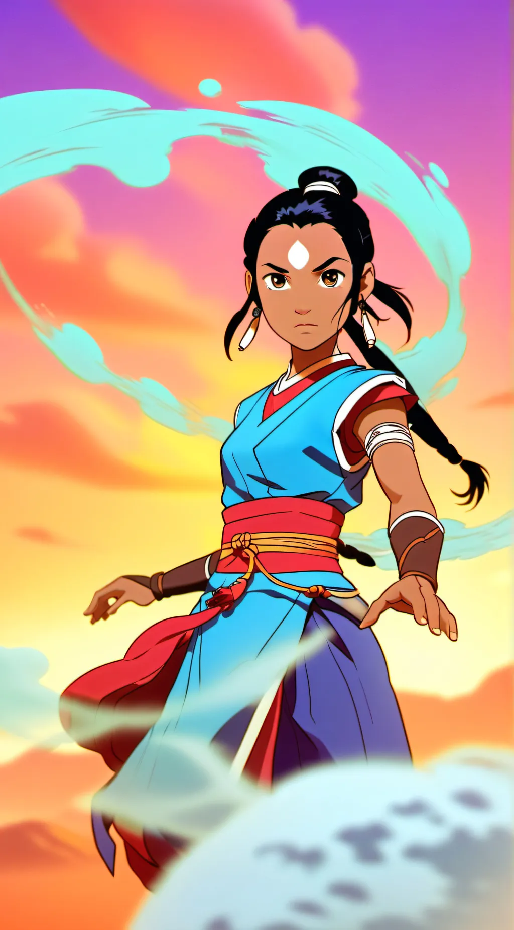 ai character: katara from avatar background