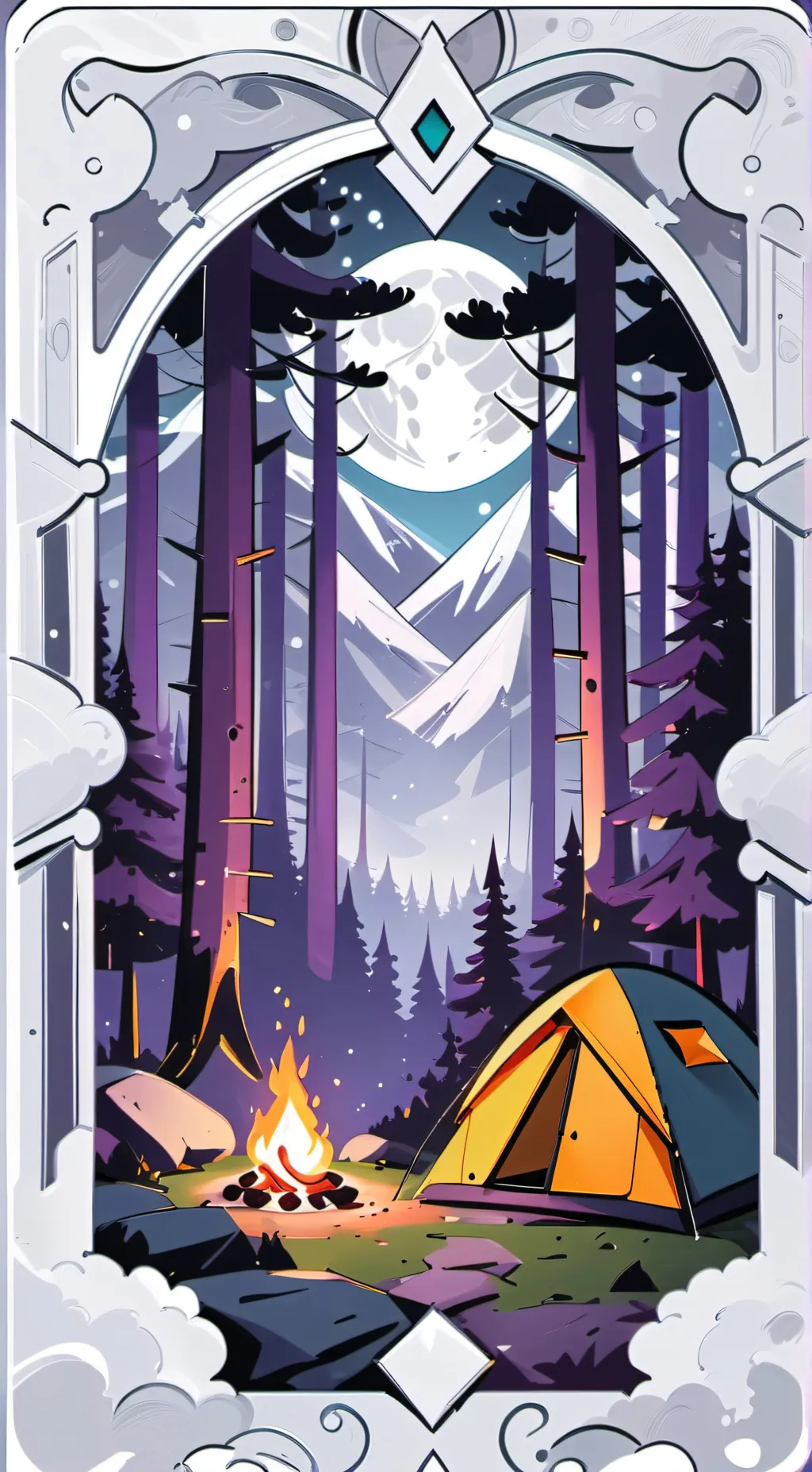 ai character: mha-camping trip background