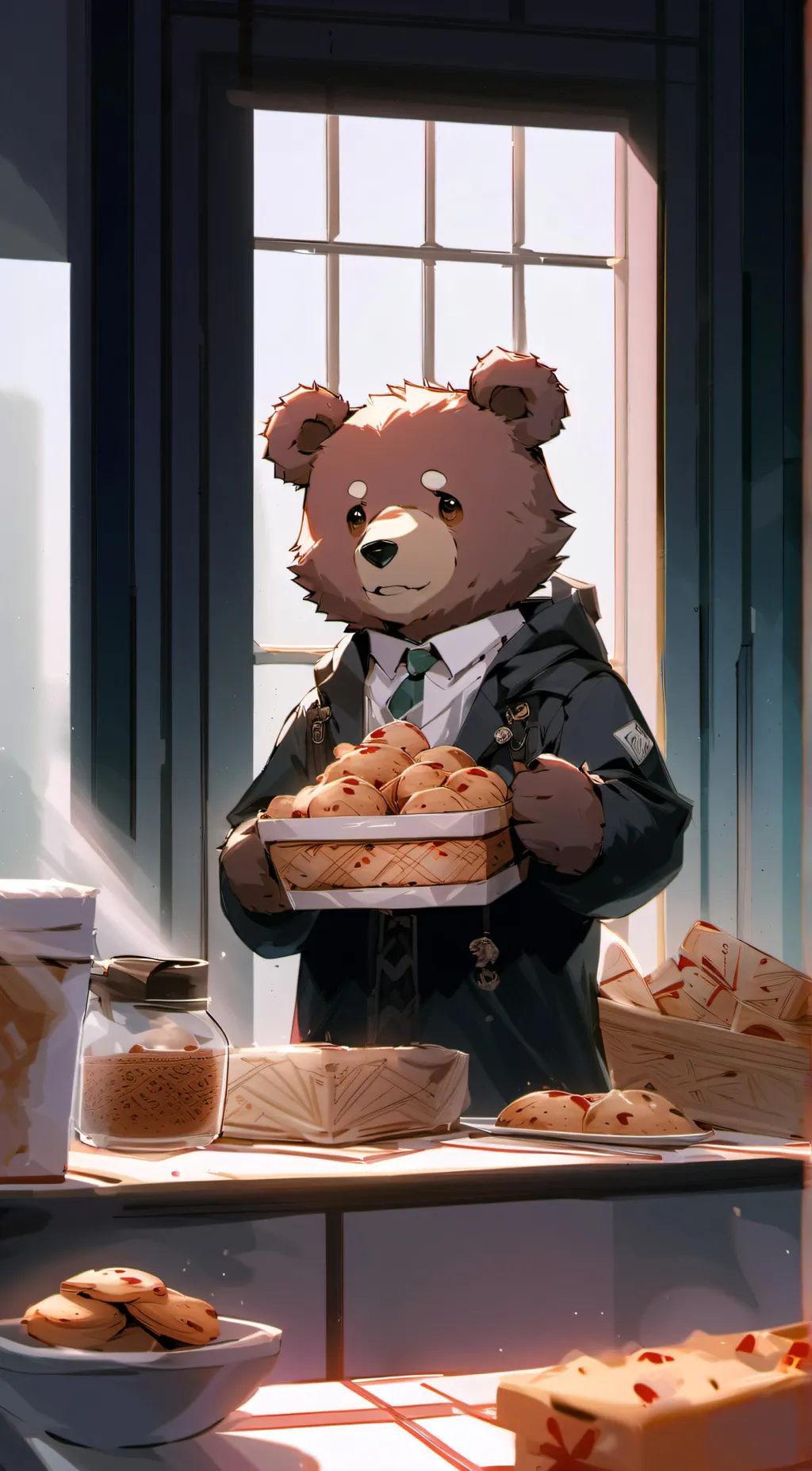 ai character: "Friendly"Fredbear background