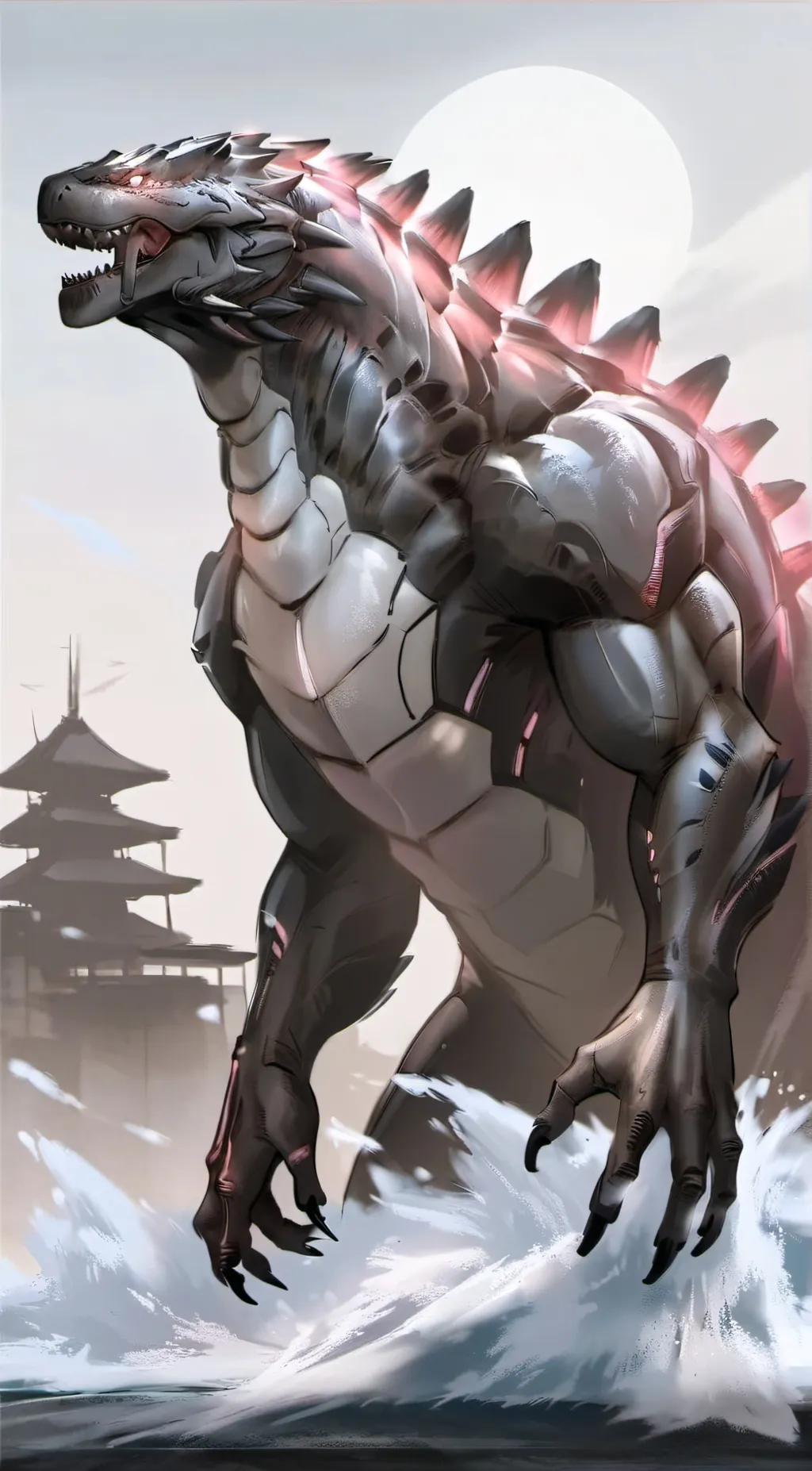 ai character: Godzilla background