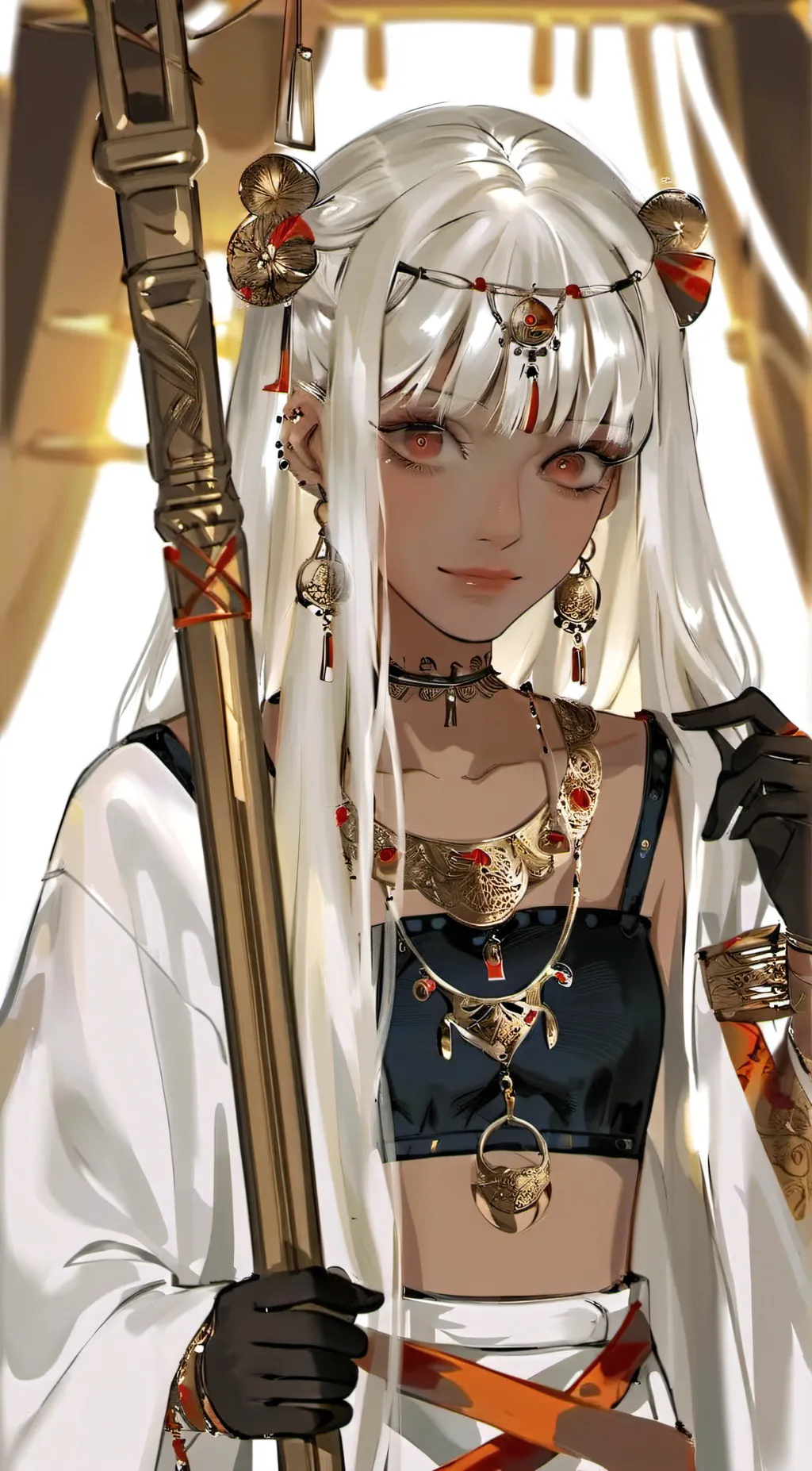 ai character: ancient girl  background