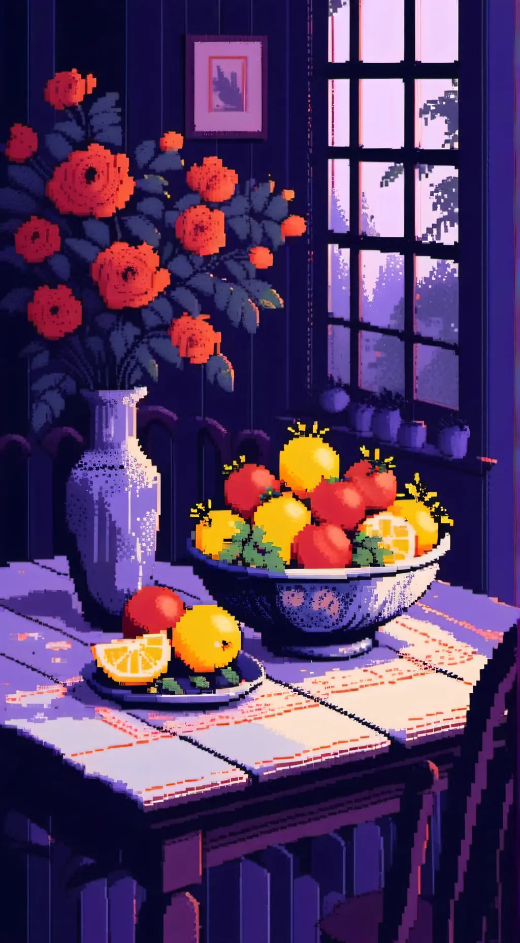 ai character: Mr tomatoS ms lemo background