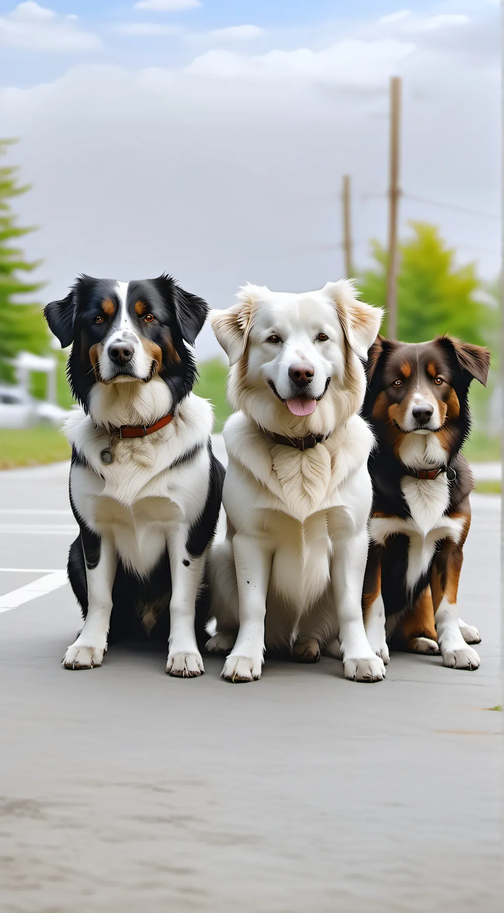 ai character: 3 dogs background