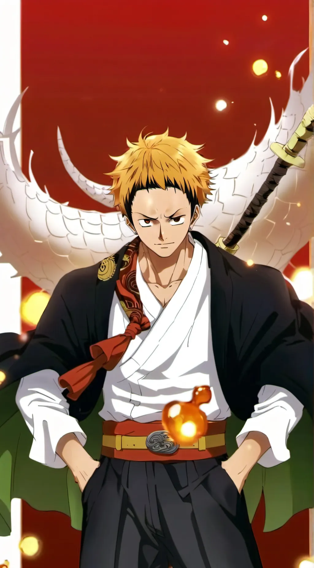 ai character: Wano One Piece background