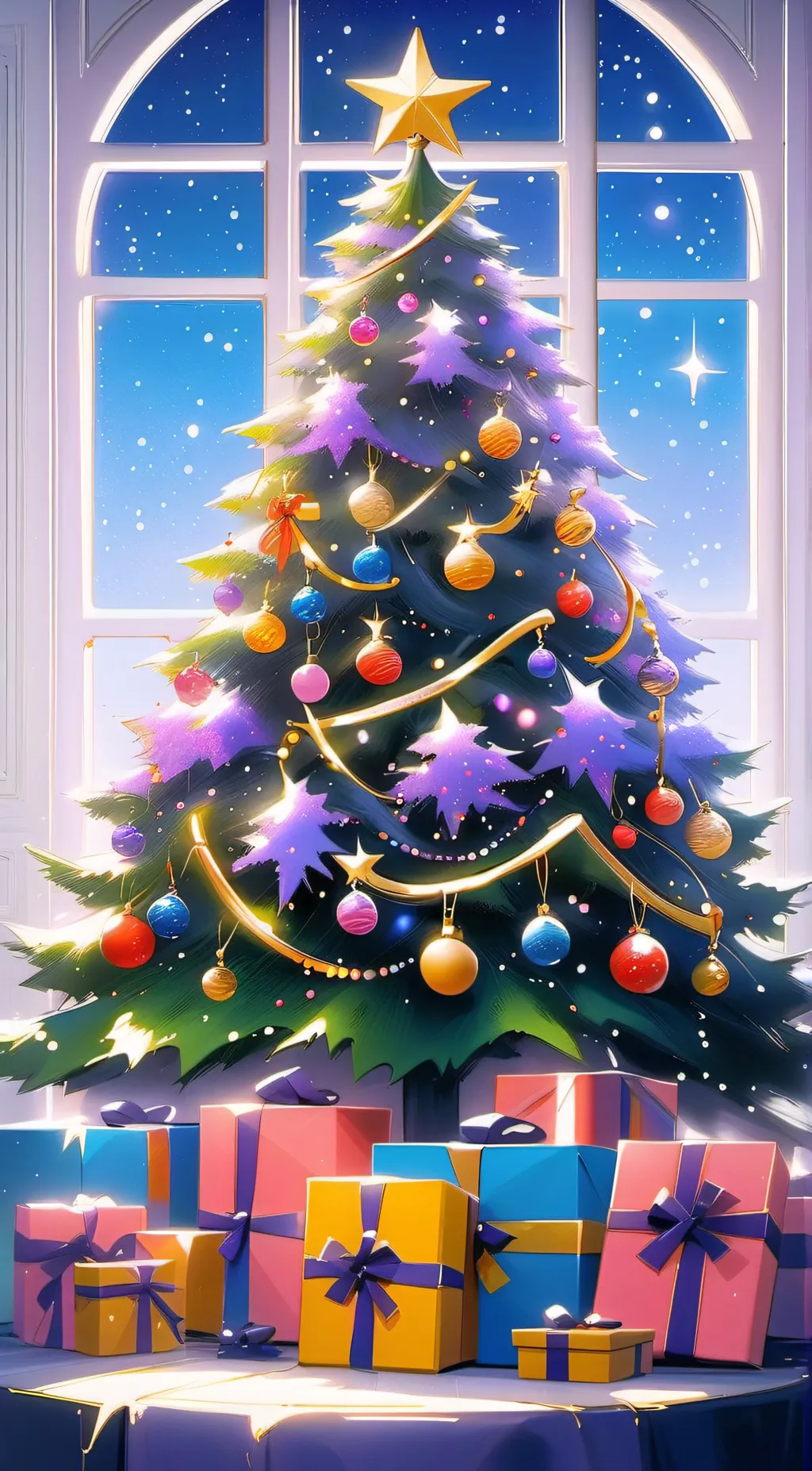 ai character: MHA Christmas background