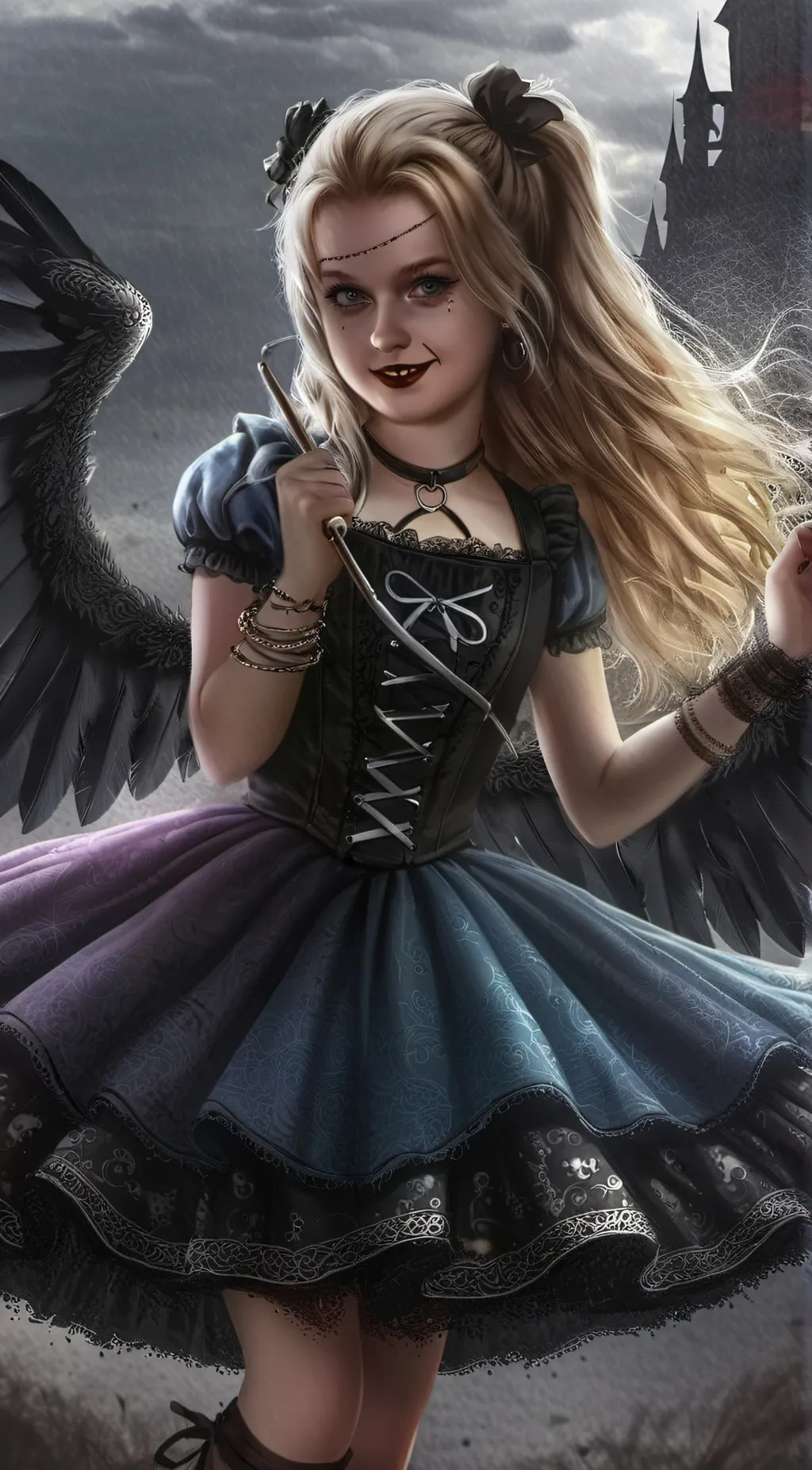 ai character: dungen girl background