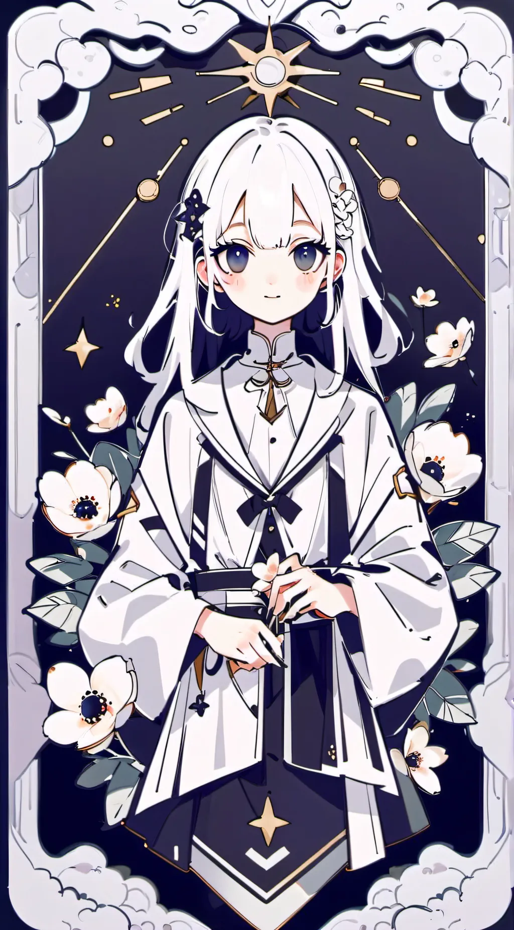 ai character: papercut background