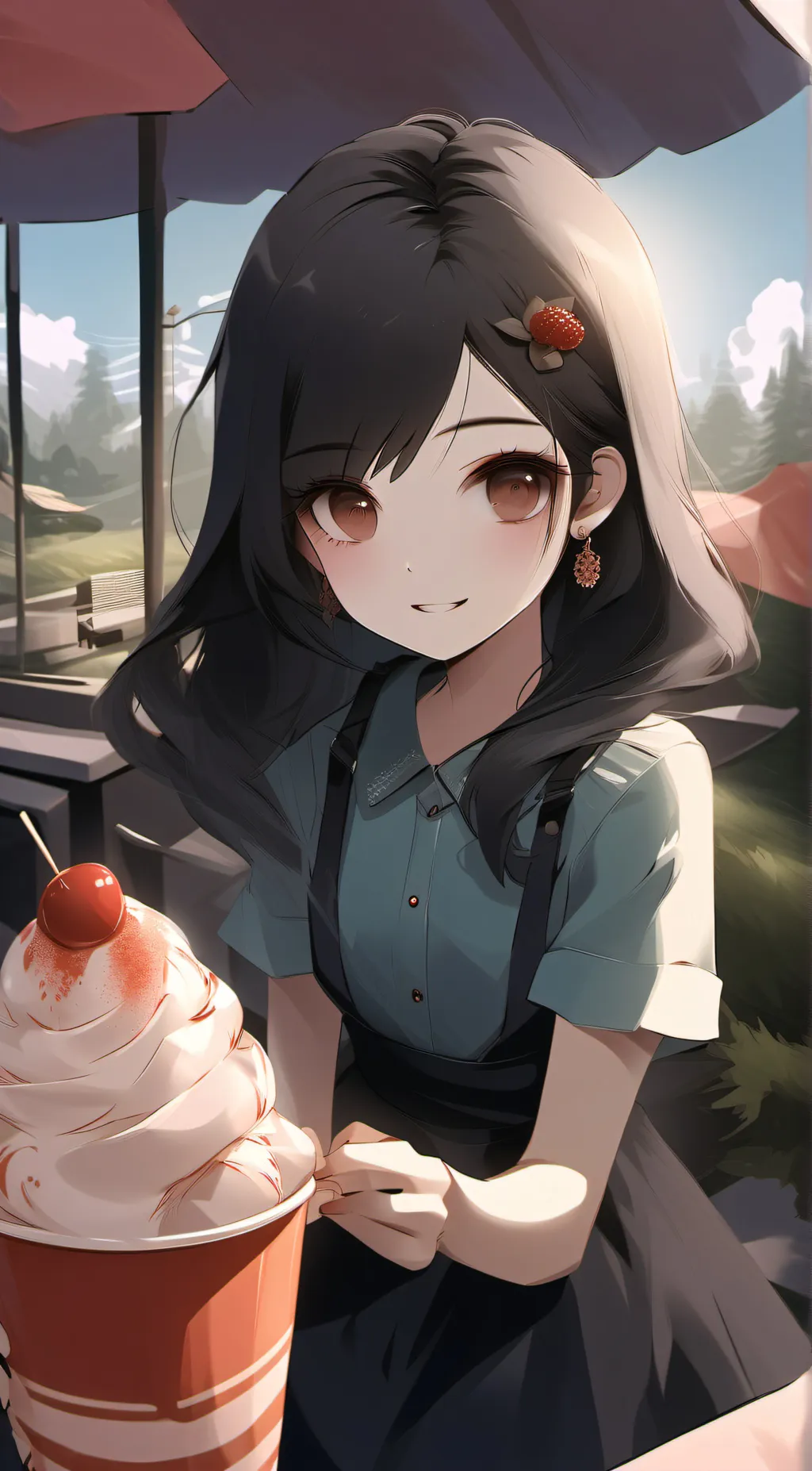 ai character: miss perty  background