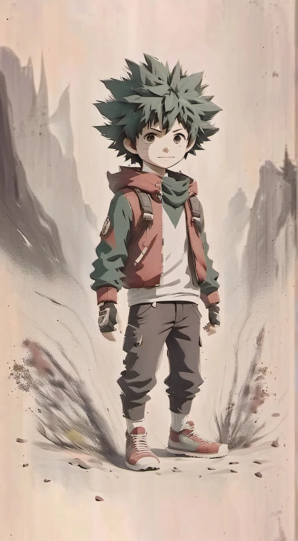 ai character: deku and bakugo  background