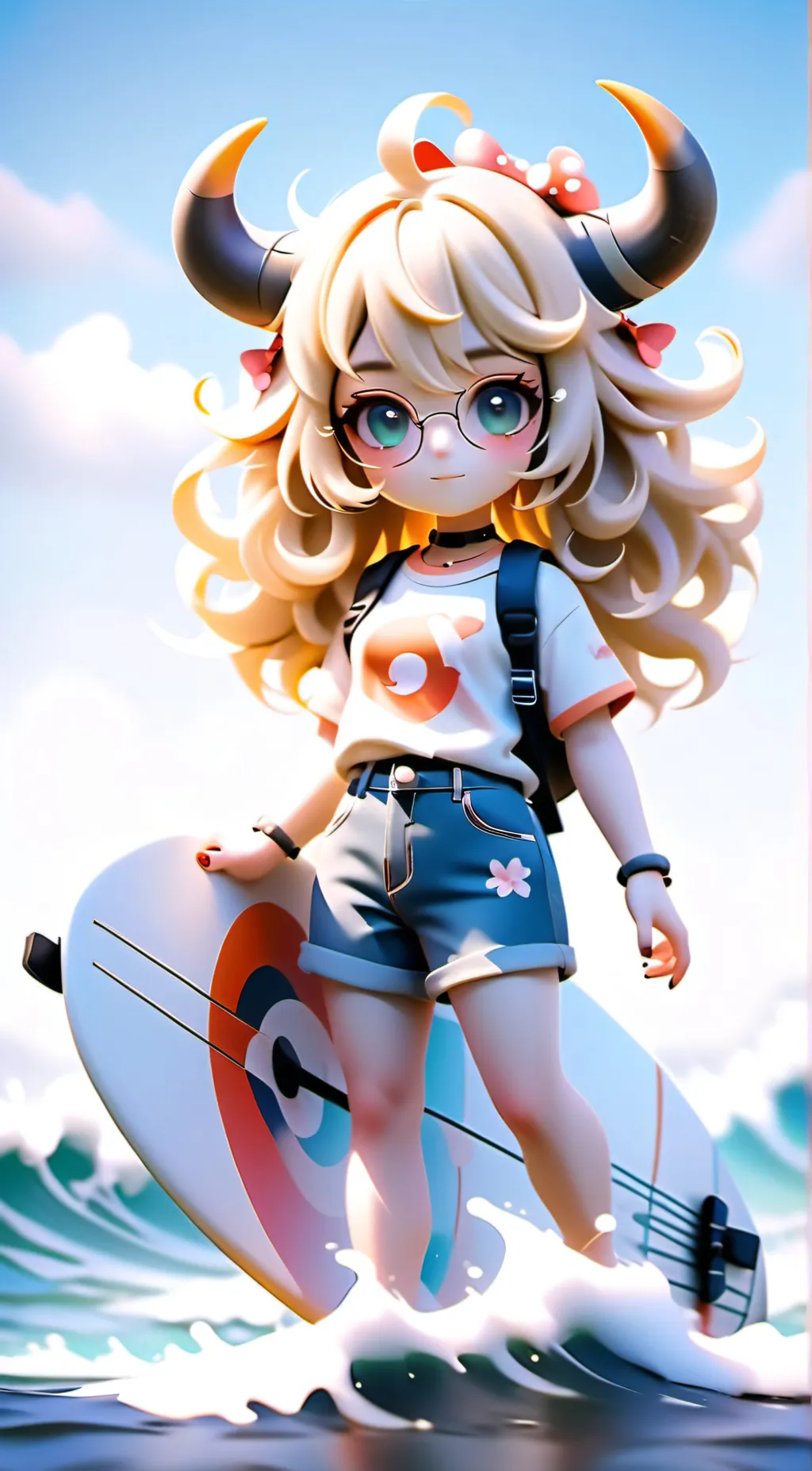 ai character: 🌊Surfer Dandelion🌼 background